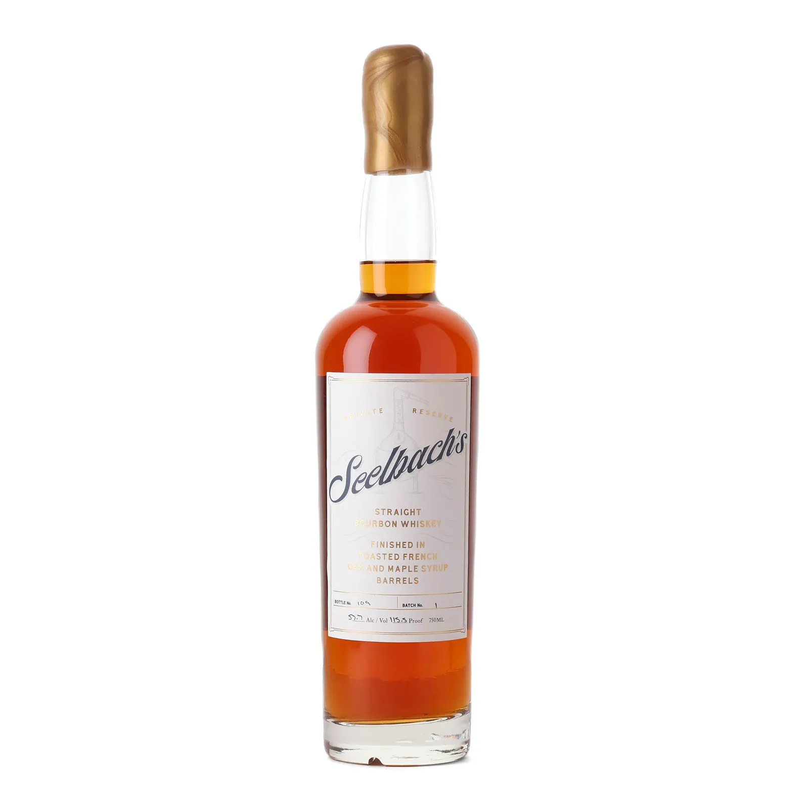 Seelbach's Private Reserve Toasted French Oak & Maple Syrup Barrels 2 Year Old, Bourbon & French Oak Cask, Batch No. 1, Seelbach's, 57.75% whisky bottle