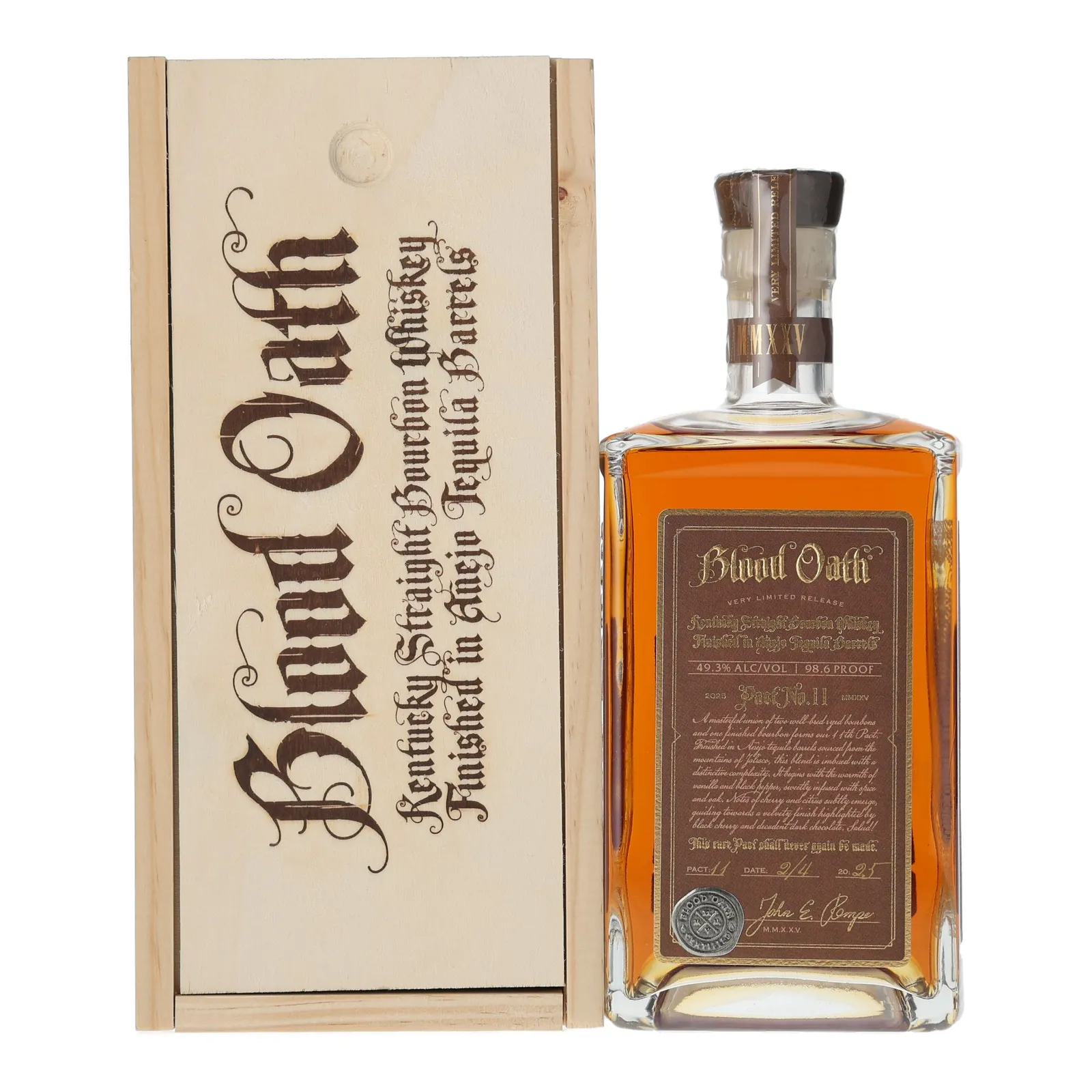 Blood Oath Pact No. 11 Bourbon 7 Year Old, Tequila Cask, 2025, 49.3% whisky bottle