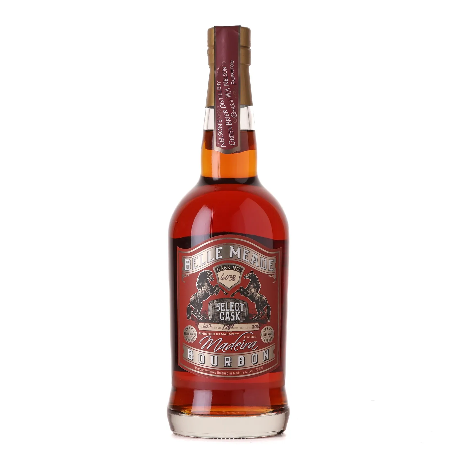 Belle Meade Madeira Cask Bourbon, Madeira Cask, Cask #6038, 60.2% whisky bottle