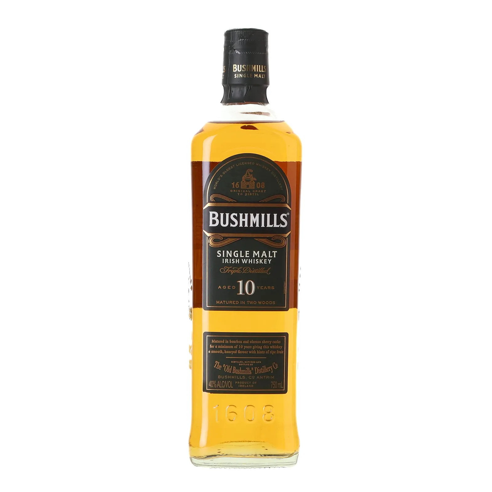 Bushmills 10 Year Old, Bourbon & Sherry Cask, 40%, 75cl whisky bottle