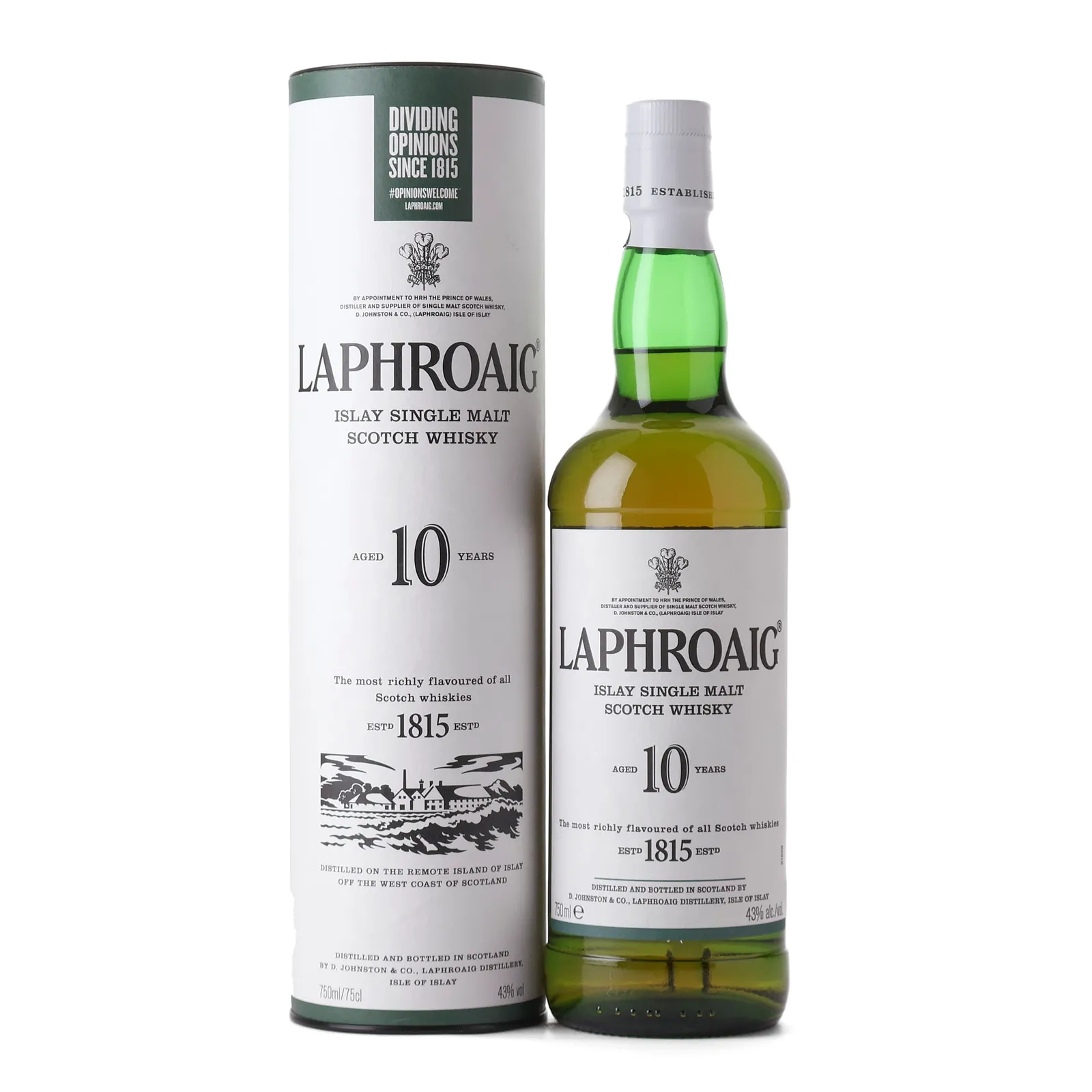 Laphroaig 10 Year Old, Bourbon Cask, 43%, 75cl whisky bottle