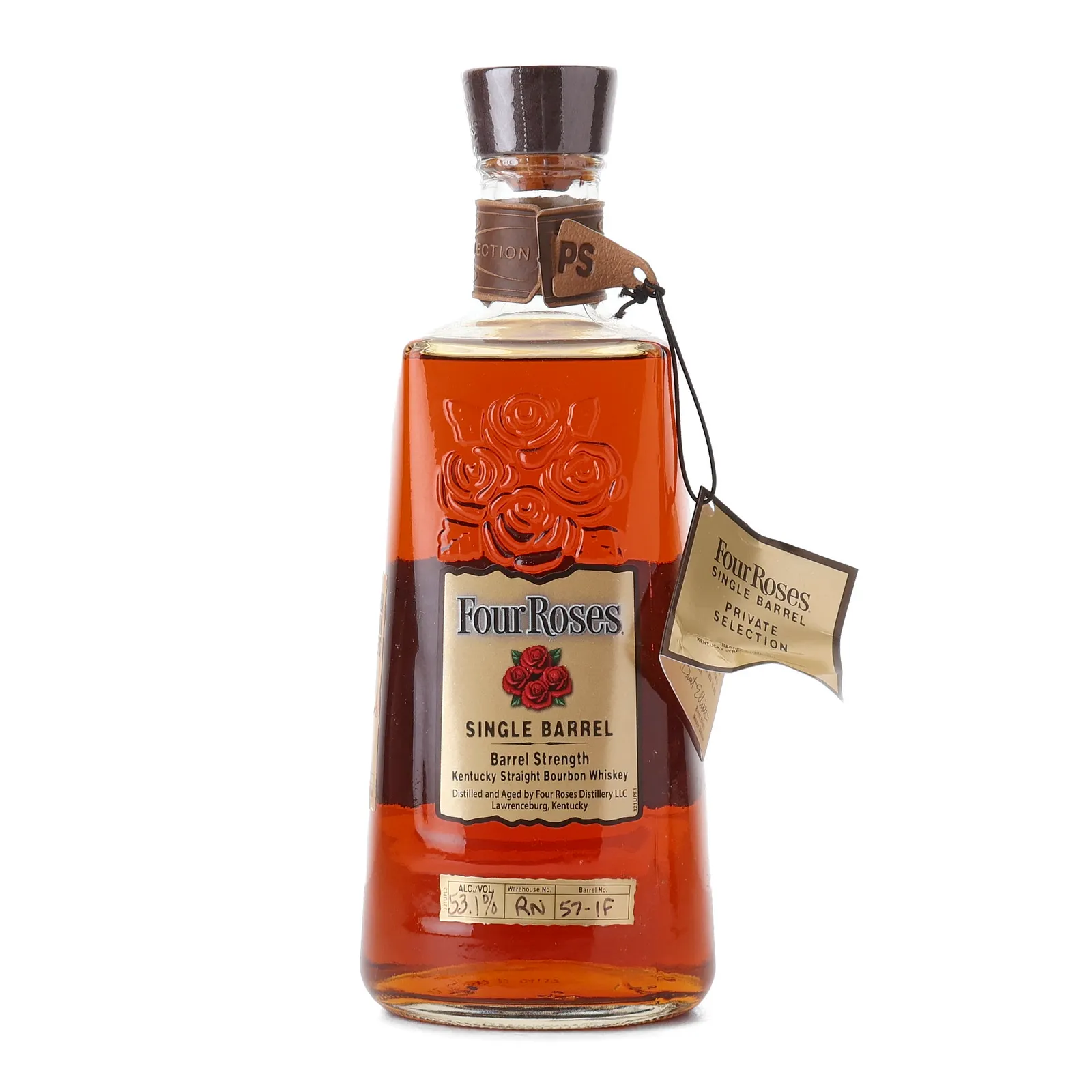 Four Roses Barrel Strength OESV Bay Area Bourbon Drinkers Private Barrel Selection 10 Year Old, New American Oak Cask, Cask #57-1F, 53.1% whisky bottle