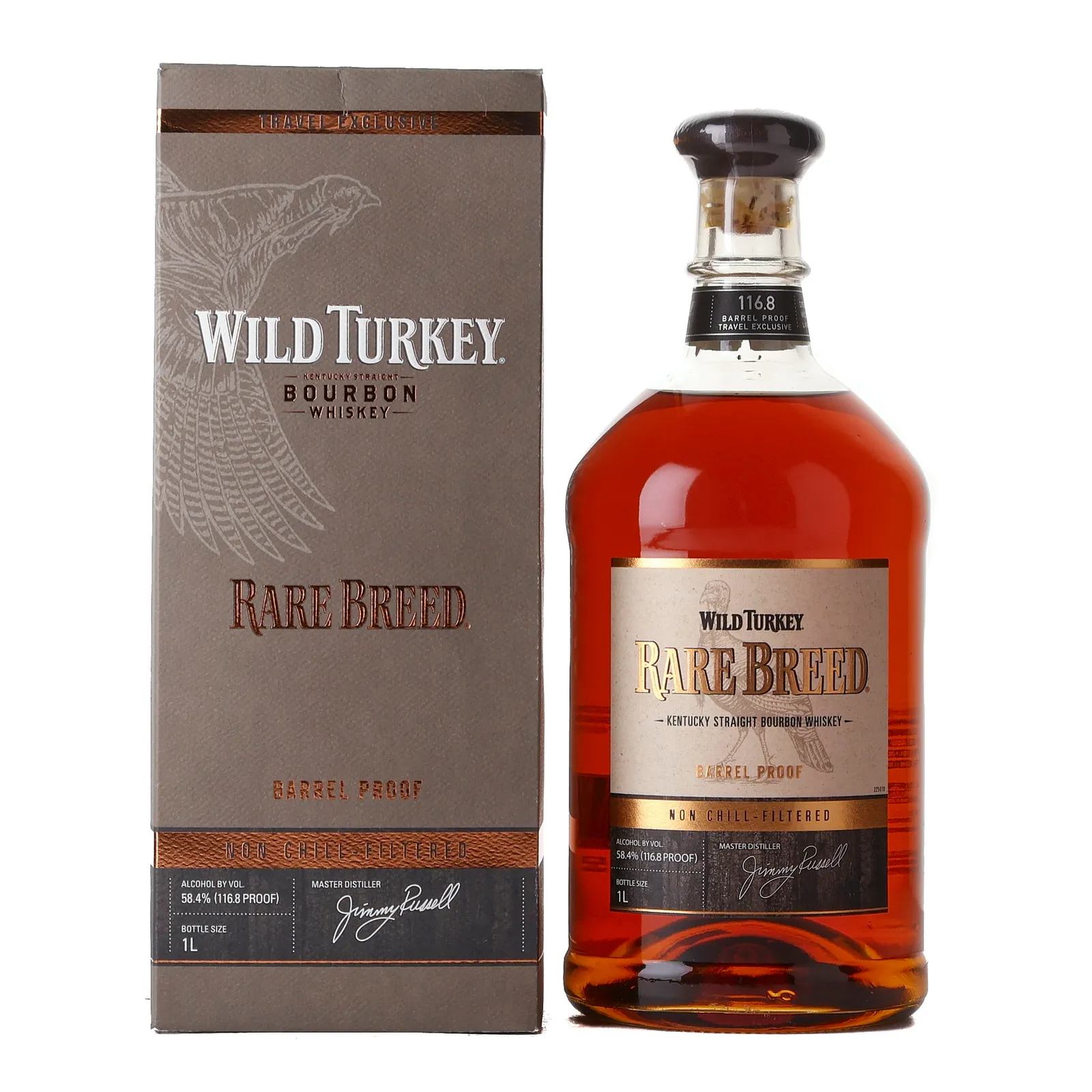 Wild Turkey Rare Breed Non Chill-Filtered, New Charred Oak Cask, Travel Exclusive, 58.4% whisky bottle