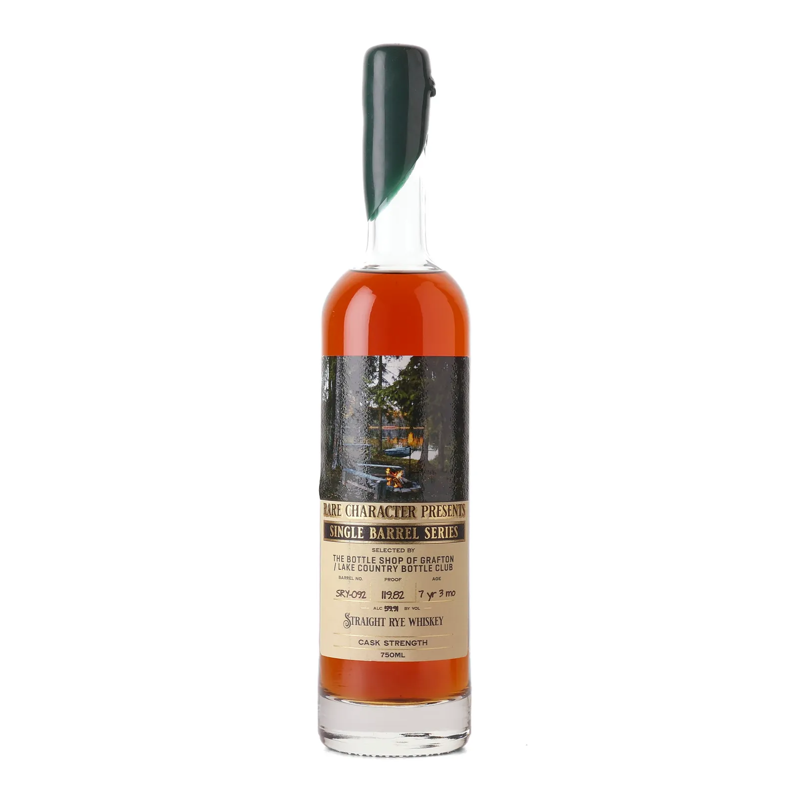 Rare Character Single Barrel Series Straight Rye Whiskey 7 Year Old, New Charred Oak Cask, Cask # SRY-092, 2017, Rare Character, 59.9% whisky bottle