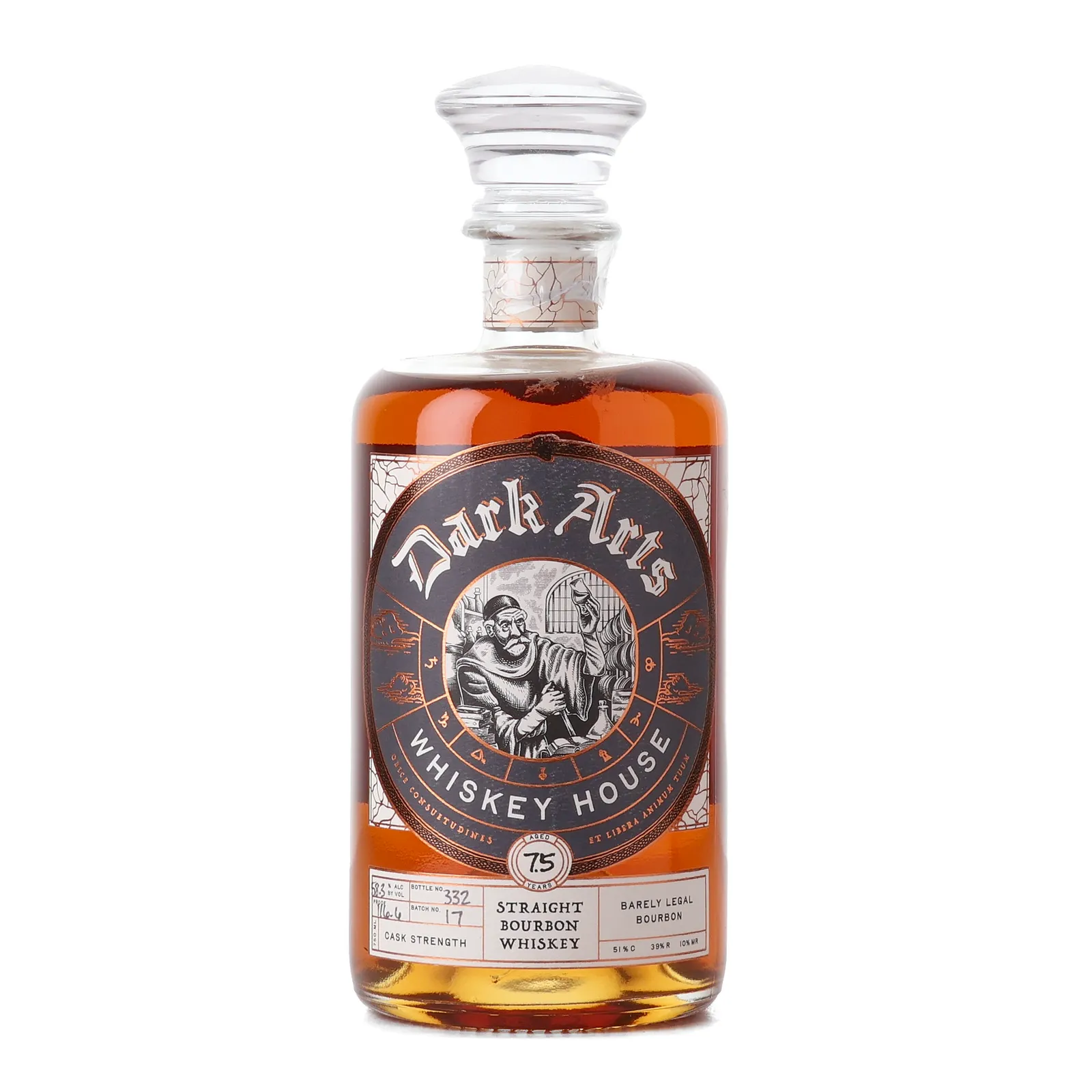 Dark Arts Barely Legal Straight Bourbon 7 Year Old, Batch No. 17, Dark Arts Whiskey House, 58.3% whisky bottle