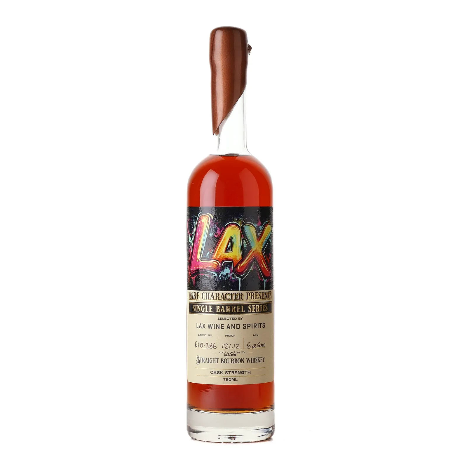 Rare Character Single Barrel Series RIO LAX Wine & Spirits Private Barrel Selection 8 Year Old, Cask #RIO-386, 2024, 60.56% whisky bottle