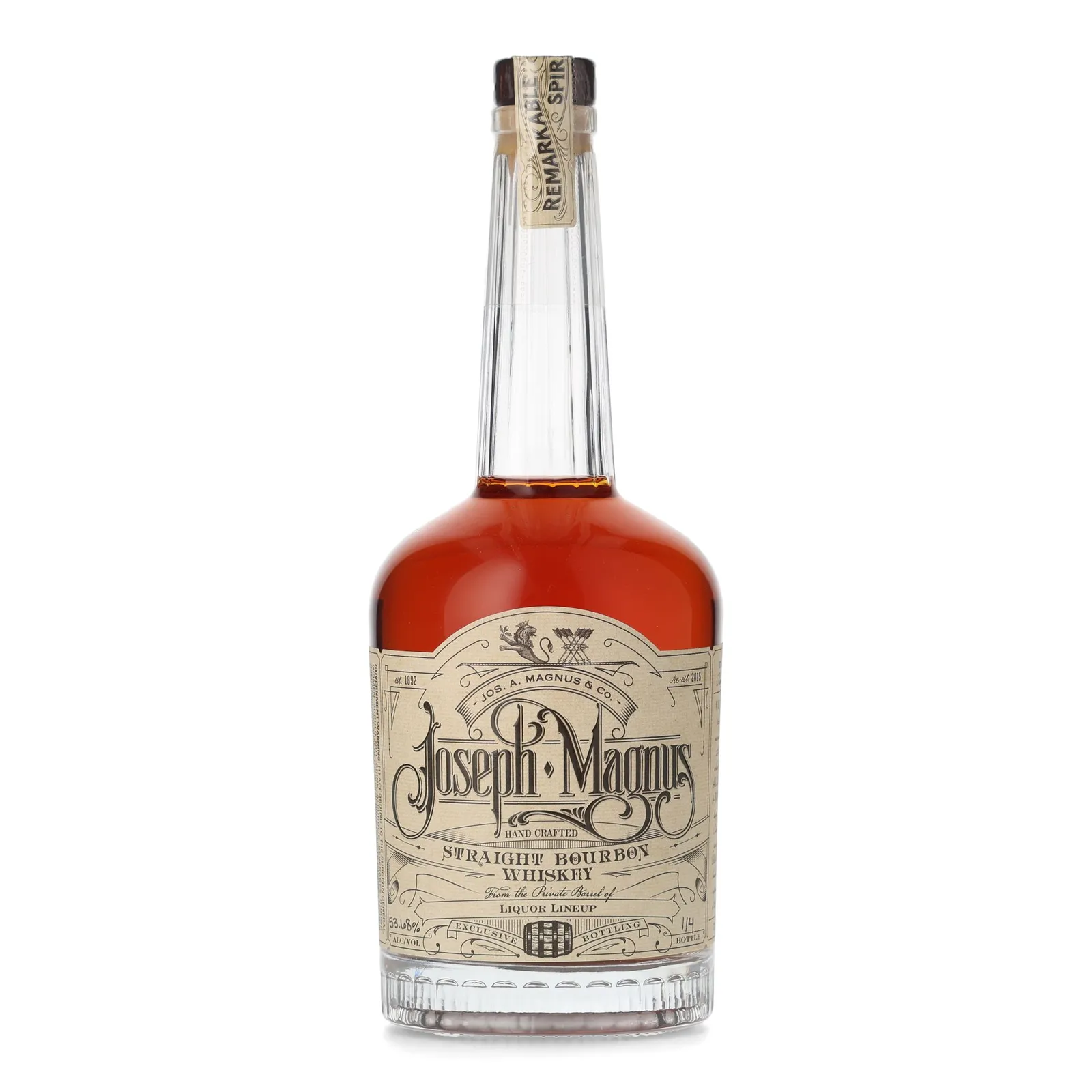 Joseph Magnus Straight Bourbon Liquor Lineup Private Barrel Selection, 53.68% whisky bottle