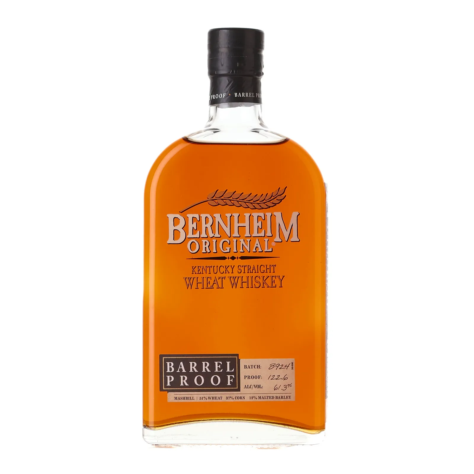 Bernheim Original Barrel Proof Wheat Whiskey 7-9 Year Old 8 Year Old, Batch No. B924, 2024, 61.3% whisky bottle