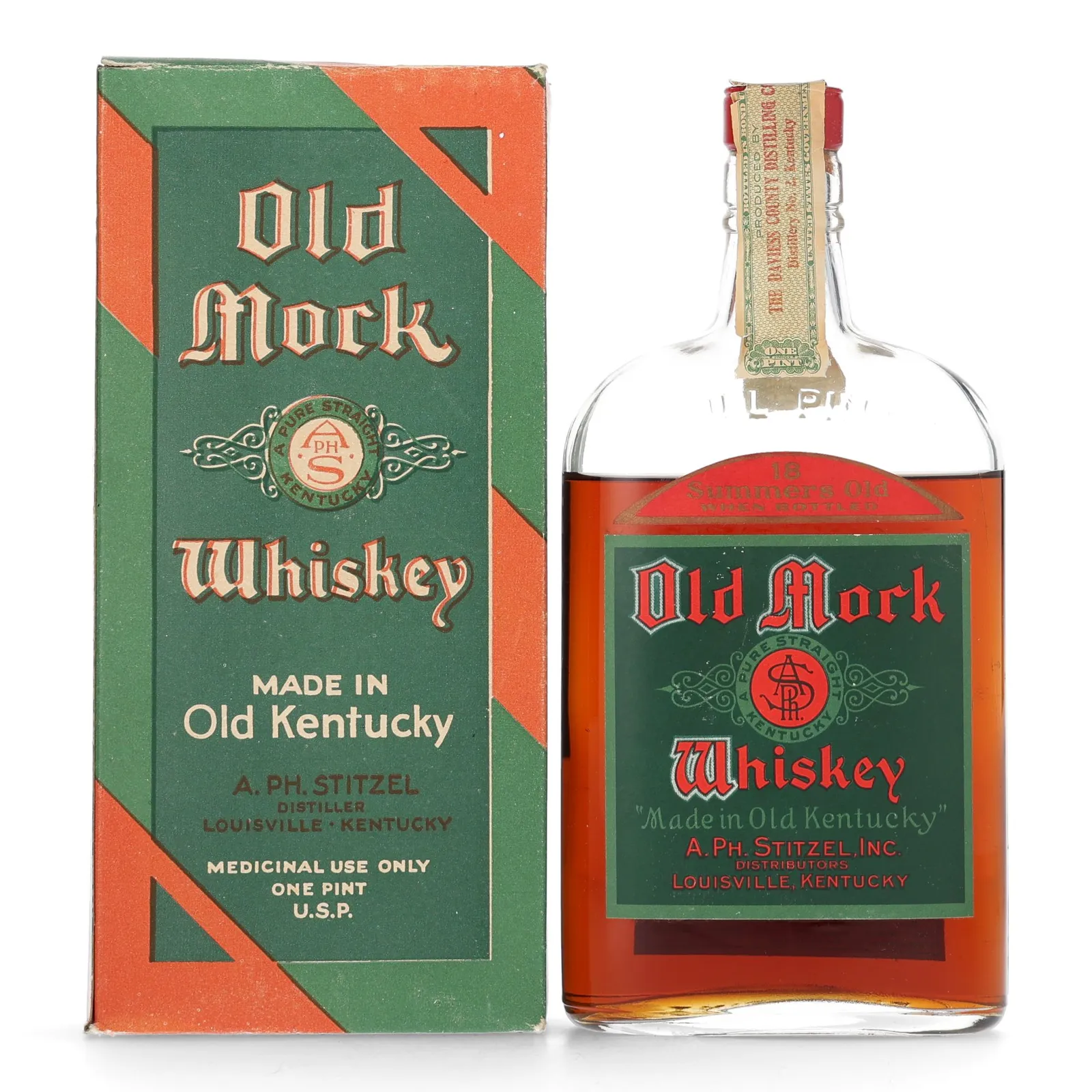 Old Mock 18 Year Old, 1933, 50% whisky bottle