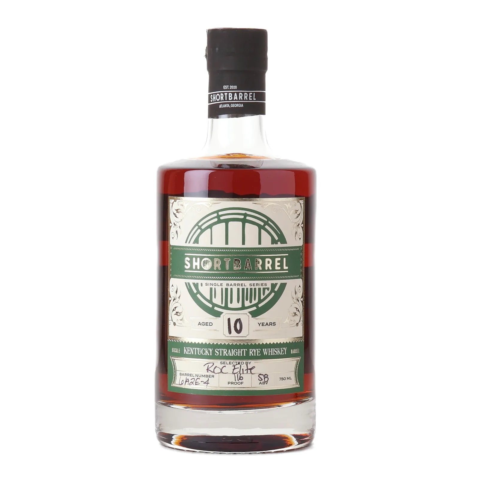 Shortbarrel Single Barrel Series Roc Elite 10 Year Old, Cask #6A2E-4, Shortbarrel, 58% whisky bottle