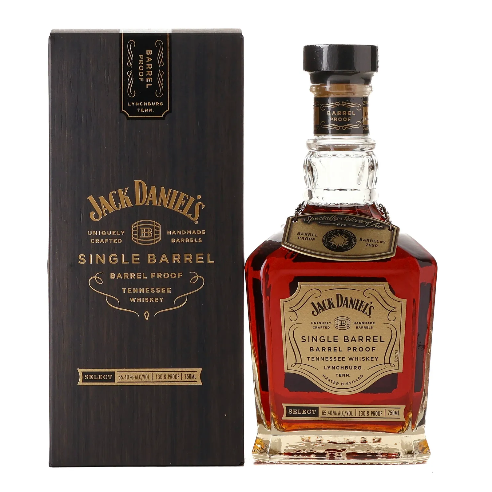 Jack Daniel's Single Barrel Barrel Proof Tennessee Whiskey, Cask #3, 65.4% whisky bottle