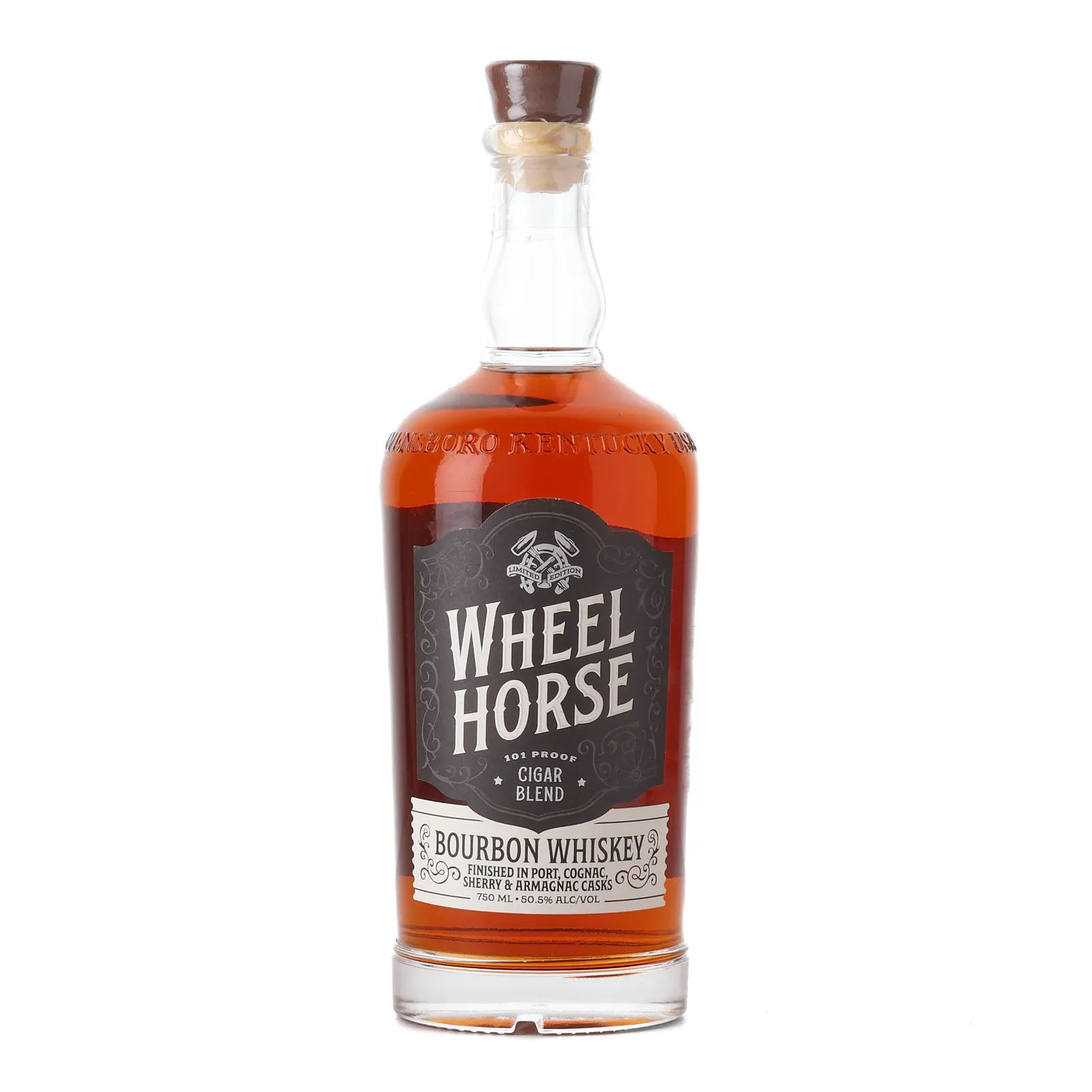 Wheel Horse Cigar Blend 5 Year Old, Port, Cognac, Armagnac & Sherry Cask, Latitude Beverage Co., 50.5% whisky bottle