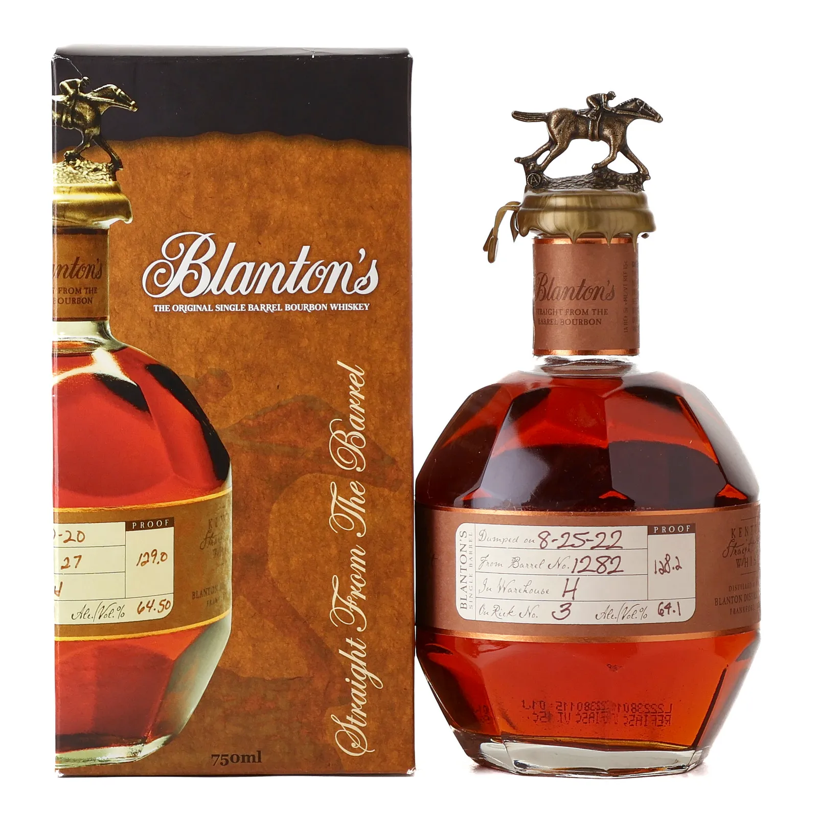 Blanton's Straight From the Barrel, Cask #1282, 2022, 64.1% whisky bottle