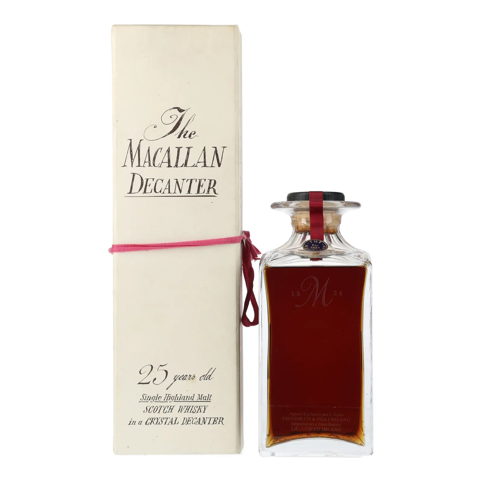 Macallan Crystal Decanter 25 Year Old, Sherry Cask, 1991, 43% whisky bottle