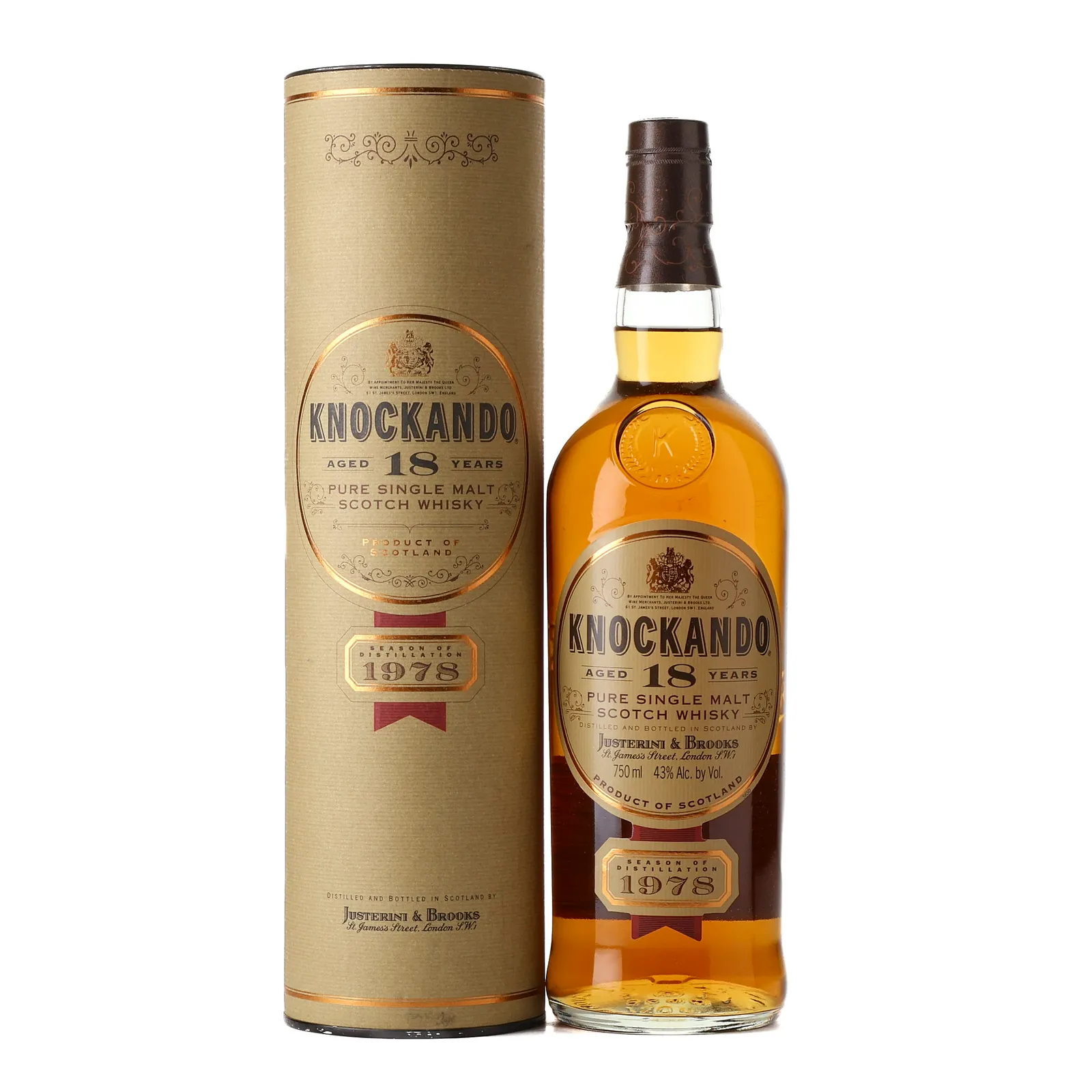 Knockando 18 Year Old, Bourbon & Sherry Cask, 1992, 43% whisky bottle