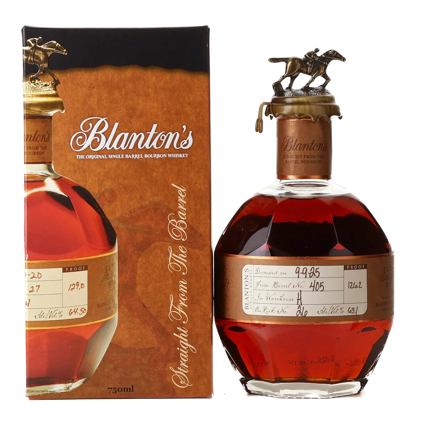 Blanton's Straight From The Barrel, Cask #405, 2023, 63.1% whisky bottle