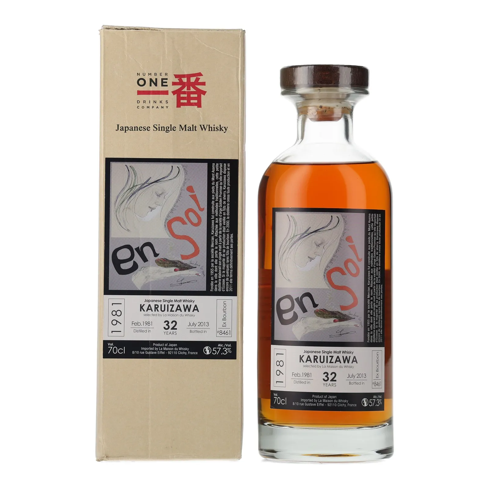 Karuizawa En Soi 32 Year Old, Bourbon Cask, Cask #8461, 1981, Number One Drinks Company, 57.3% whisky bottle