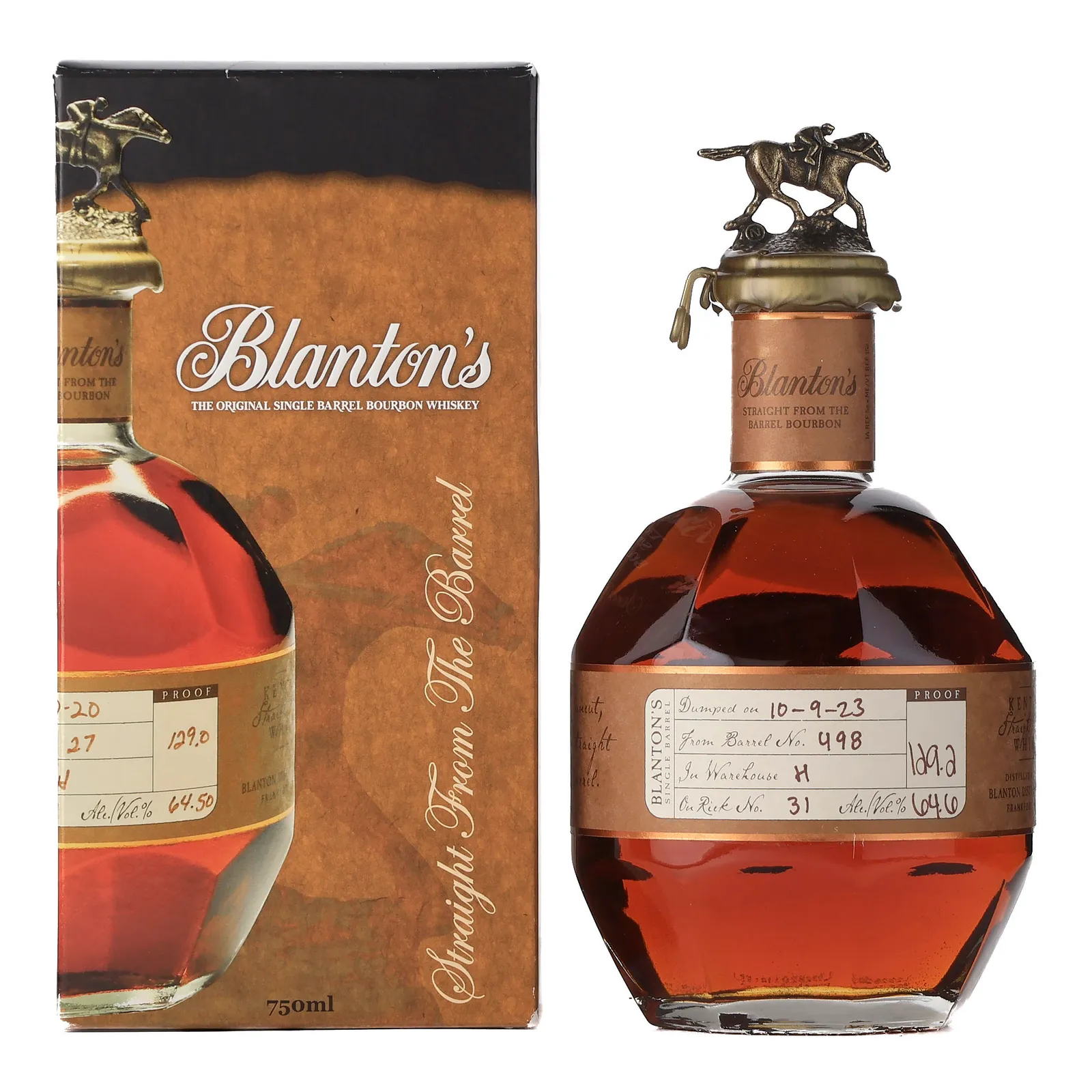 Blanton's Straight From The Barrel, Cask #498, 2023, 64.6% whisky bottle