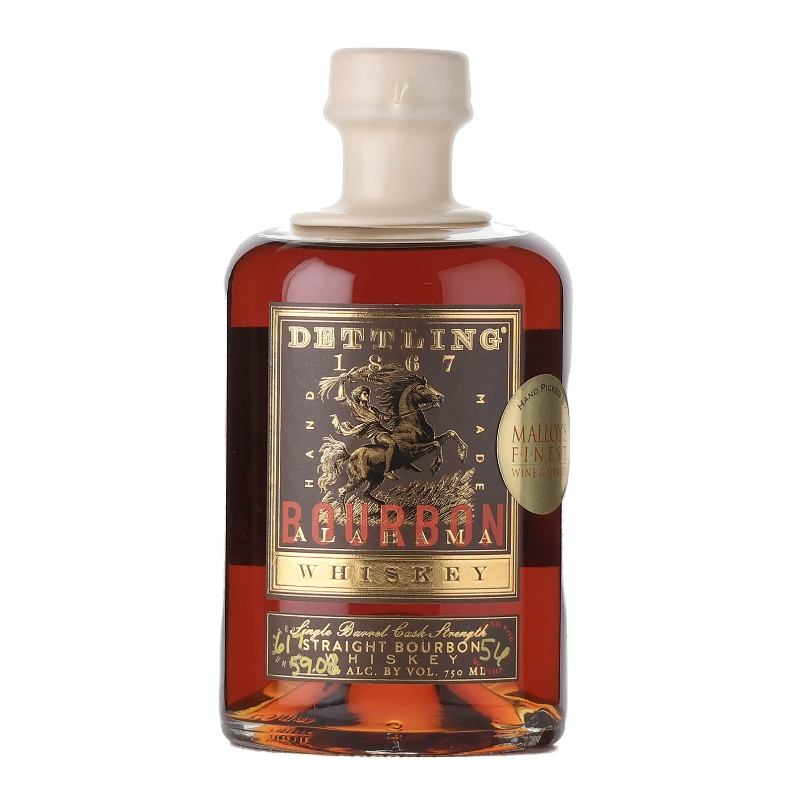 Dettling Cask Strength Bourbon 'Malloy's' Private Barrel Selection 4 Year Old, Cask #617, 59% whisky bottle