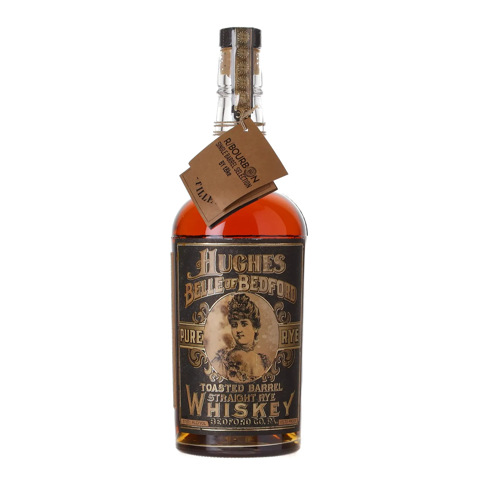 Hughes Belle of Bedford Pure Rye Toasted Barrel Straight Rye 8 Year Old, Toasted Barrel Cask, Cask #3833, 2016, Hughes Bros. Distillers, 57.9% whisky bottle