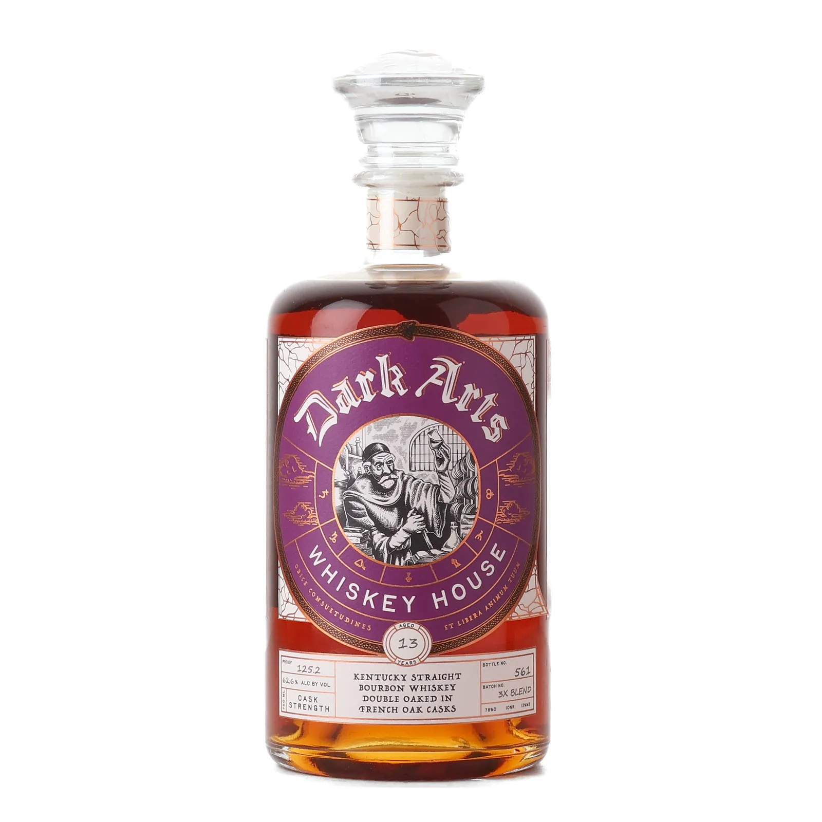 Dark Arts Double Oaked Kentucky Bourbon Festival Private Barrel Selection 13 Year Old, Bourbon & French Oak Cask, Batch No. 3X BLEND, Dark Arts Whiskey House, 62.6% whisky bottle