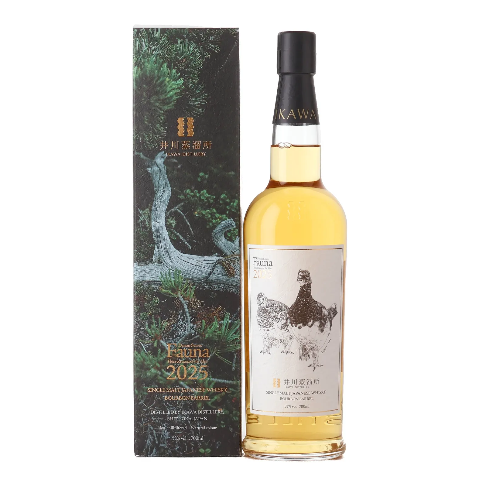 Ikawa Japanese Single Malt Dessin Series | Fauna 2025, Bourbon Cask, 2025, 53% whisky bottle