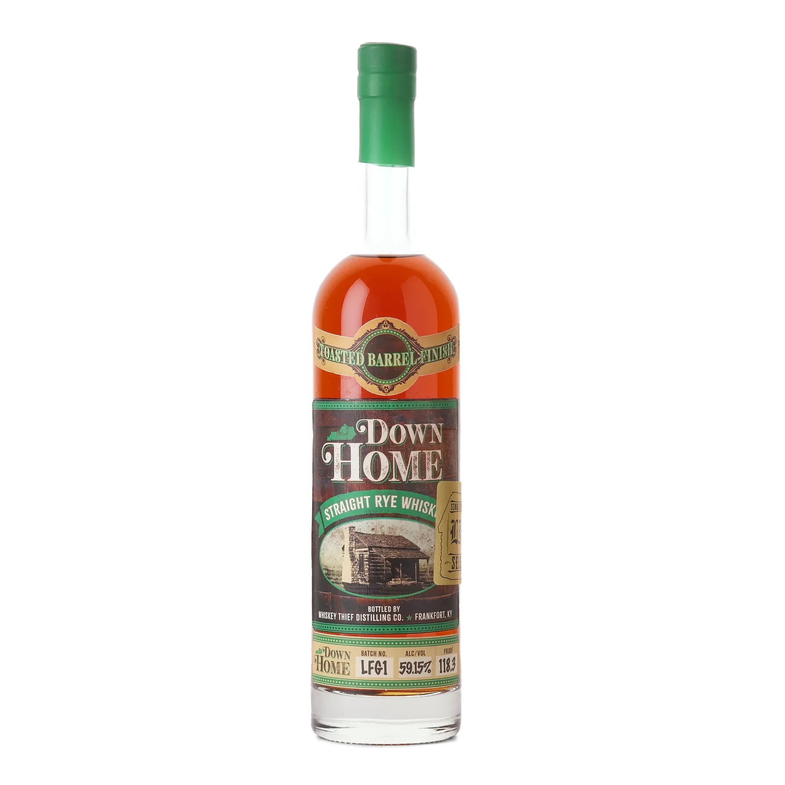 Down Home Toasted Barrel Finish Straight Rye Whiskey LFG Select, Toasted Barrel Cask, Batch No. LFG1, 59.15% whisky bottle