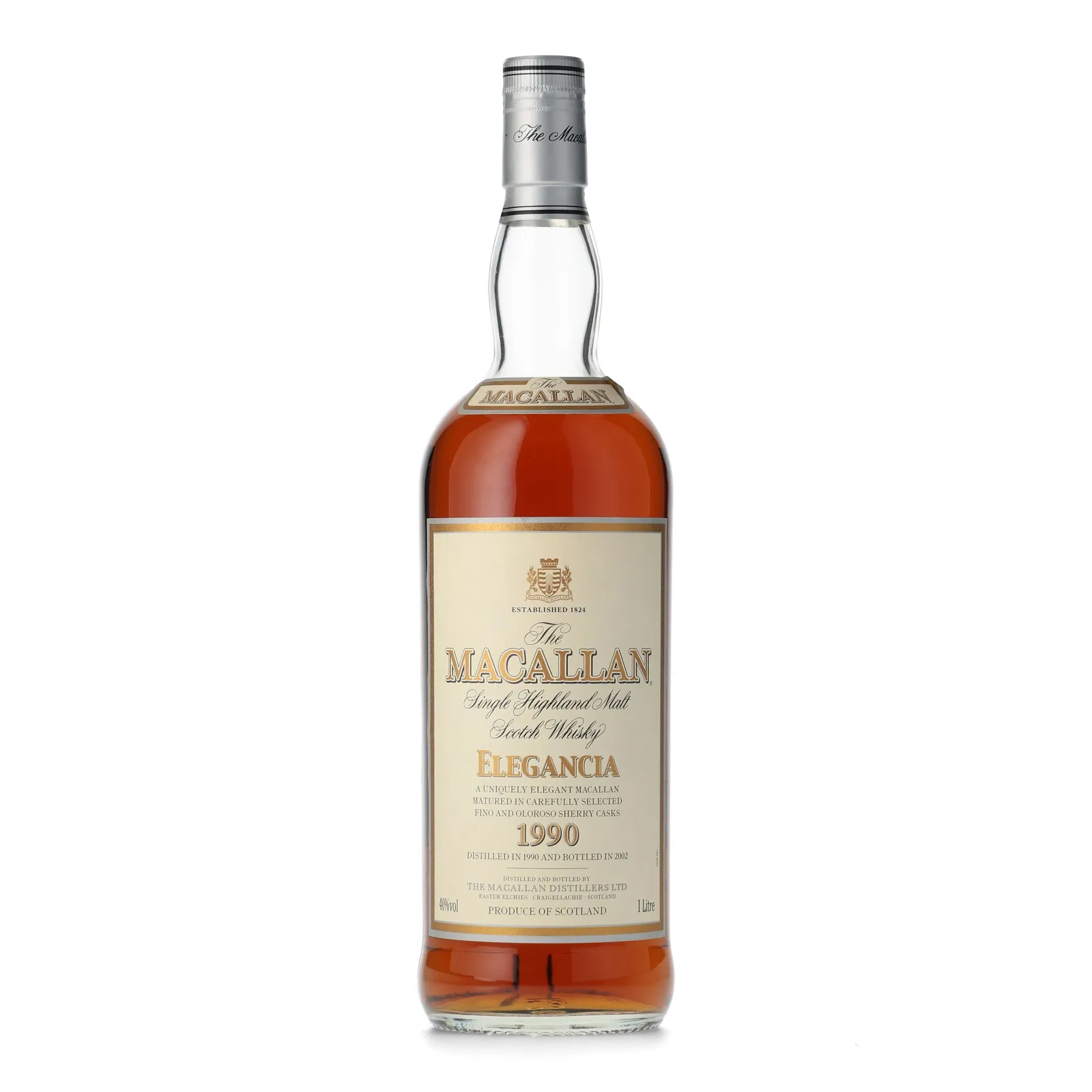 Macallan Elegancia 12 Year Old, Fino & Oloroso Sherry Cask, 2002, 40% whisky bottle