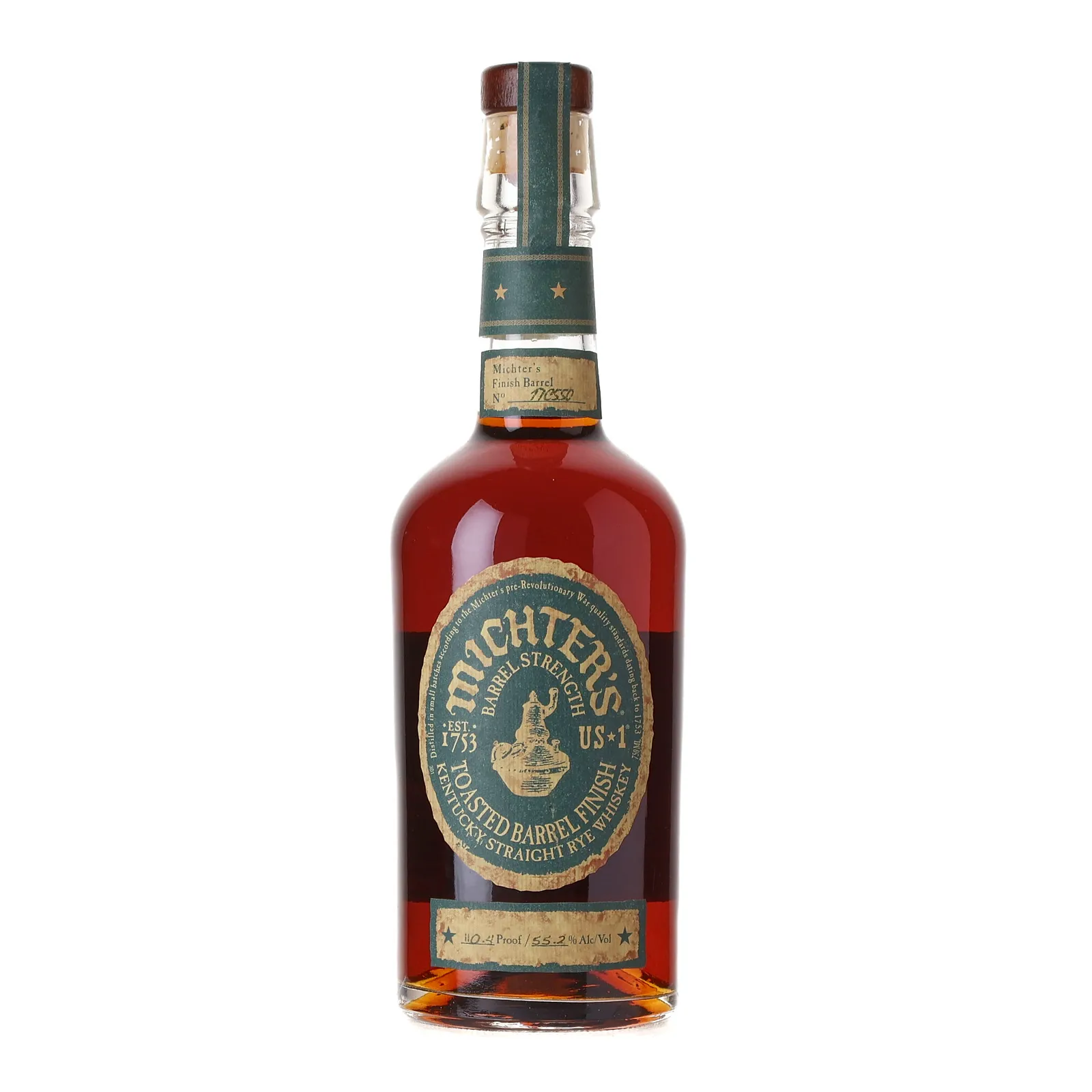 Michter's US*1 Toasted Barrel Finish Rye, Toasted Oak Cask, Cask #17E550, 2017, 55.2% whisky bottle