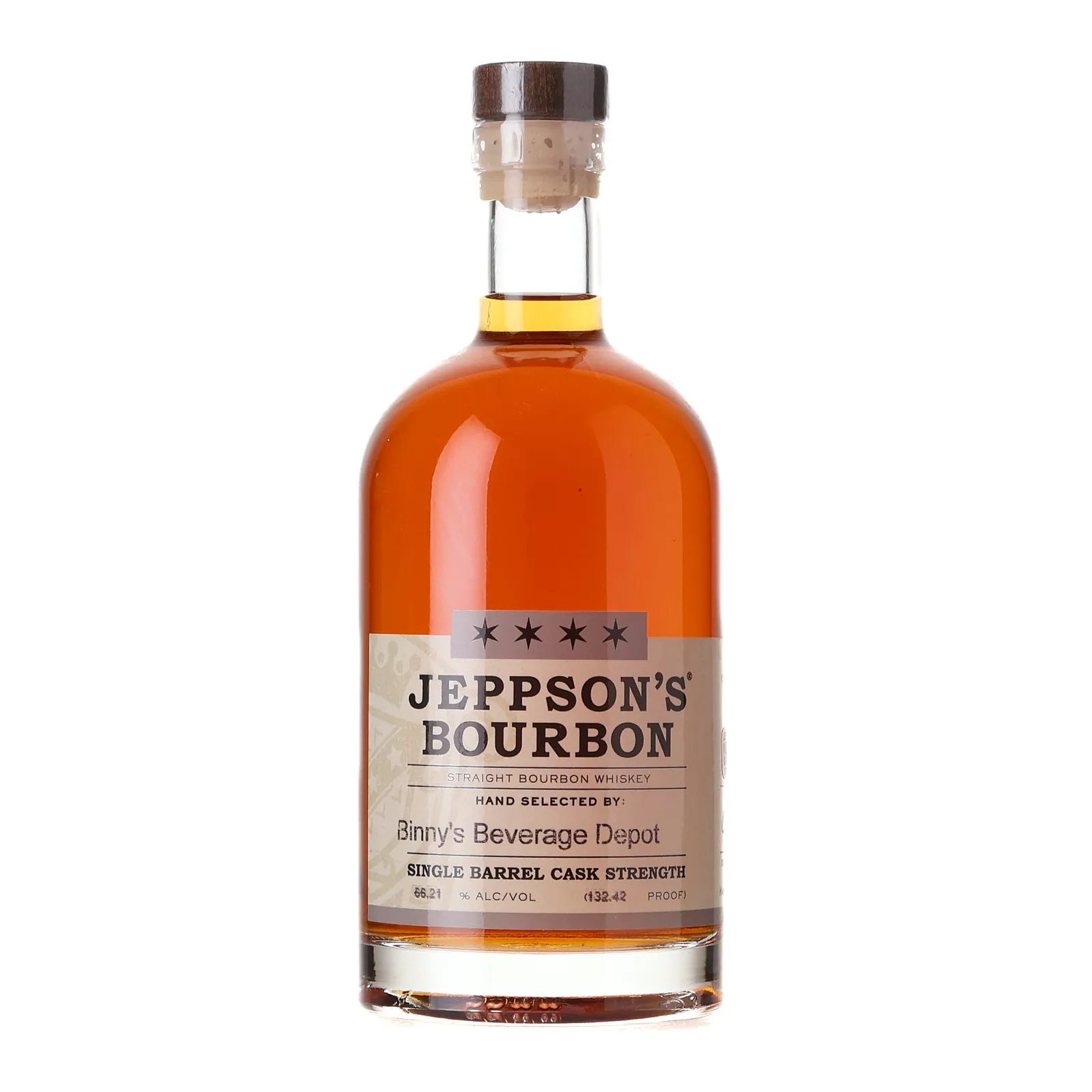 Jeppson's Single Barrel Cask Strength Bourbon Binny's Beverage Depot Selection, Bourbon Cask, 66.21% whisky bottle