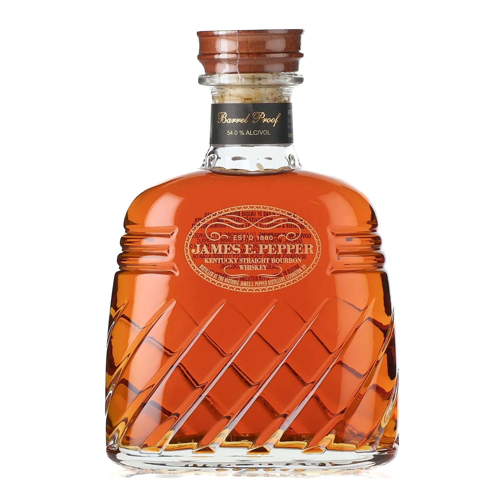 James E. Pepper Barrel Proof Kentucky Straight Bourbon Whiskey, Batch No. 35, 54% whisky bottle