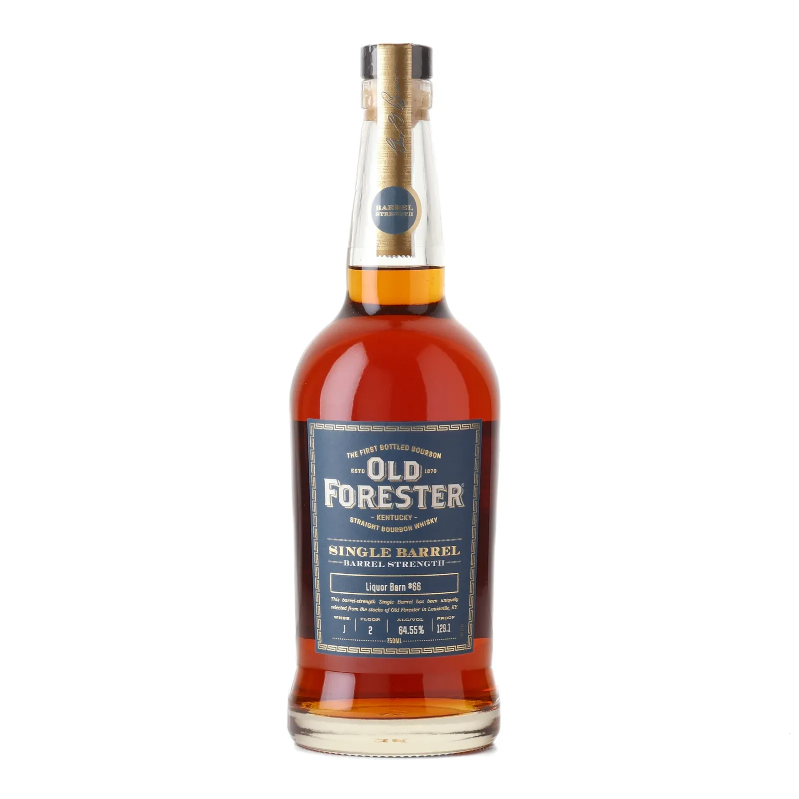 Old Forester Single Barrel Barrel Strength, 64.5% whisky bottle