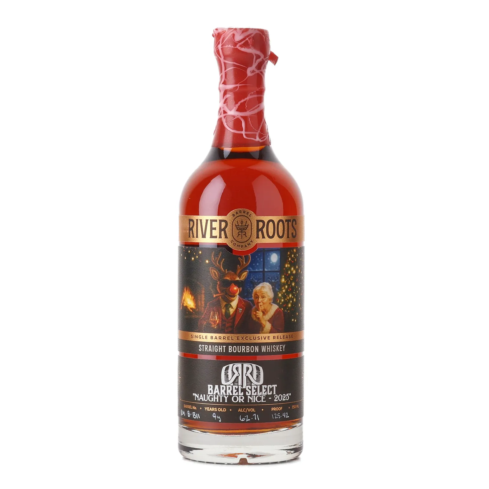 River Roots Barrel Select 'Naughty or Nice - 2025' 9 Year Old, Cask #RM-B-B11, River Roots Barrel Company, 62.71% whisky bottle