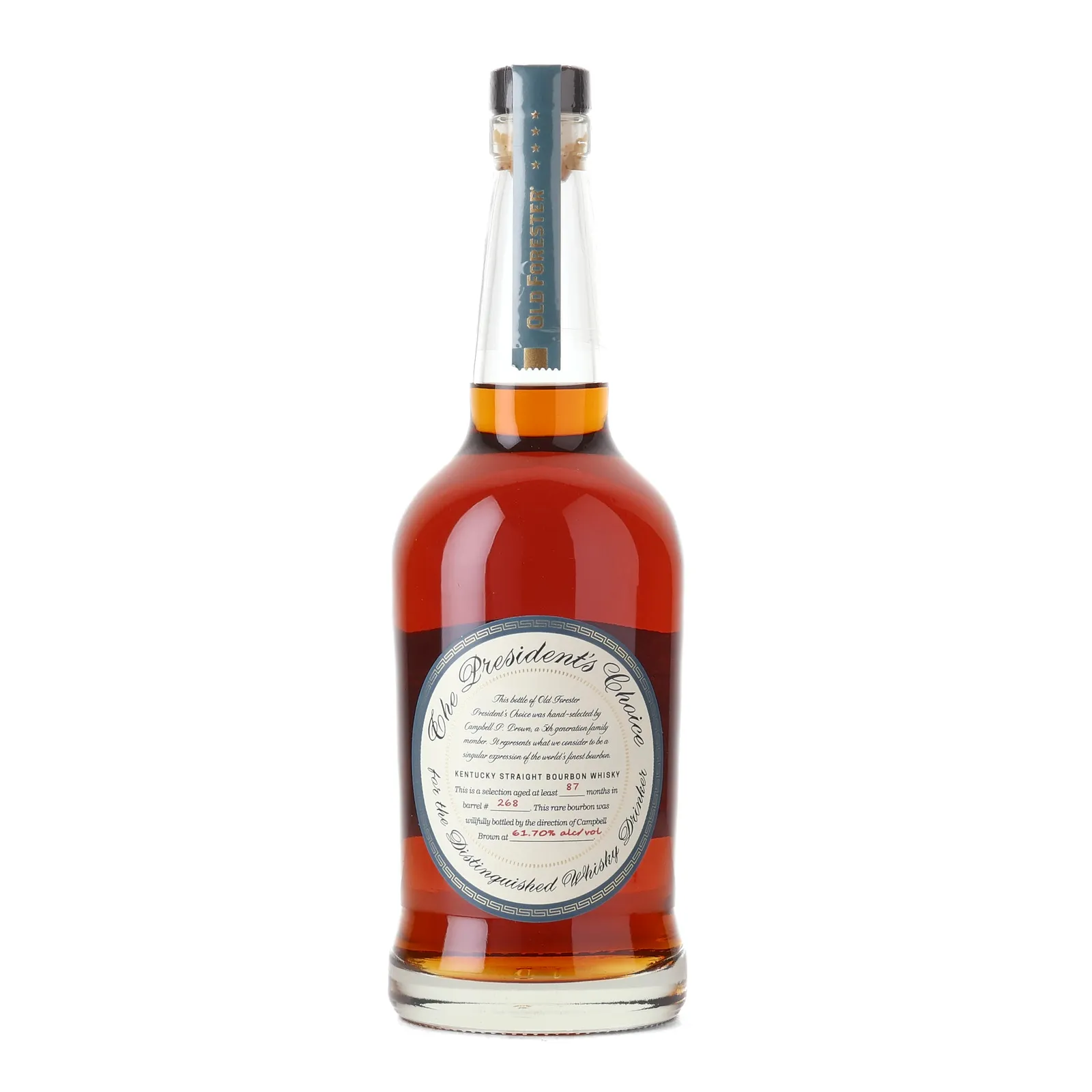 Old Forester President's Choice 7 Year Old, Barrel Cask, Cask #268, 61.7% whisky bottle