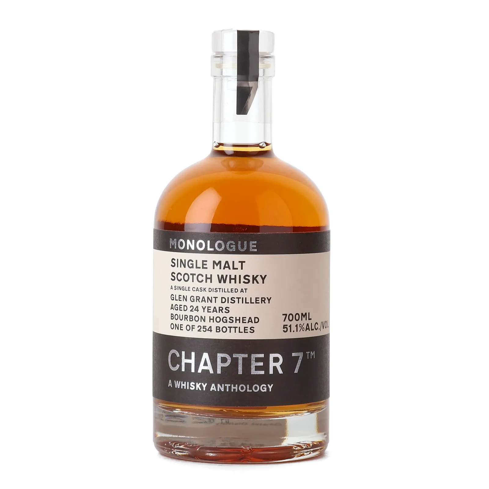 Glen Grant Monologue 24 Year Old, Bourbon Hogshead Cask, Cask #6454, 1998, Chapter 7 Whisky, 51.1% whisky bottle