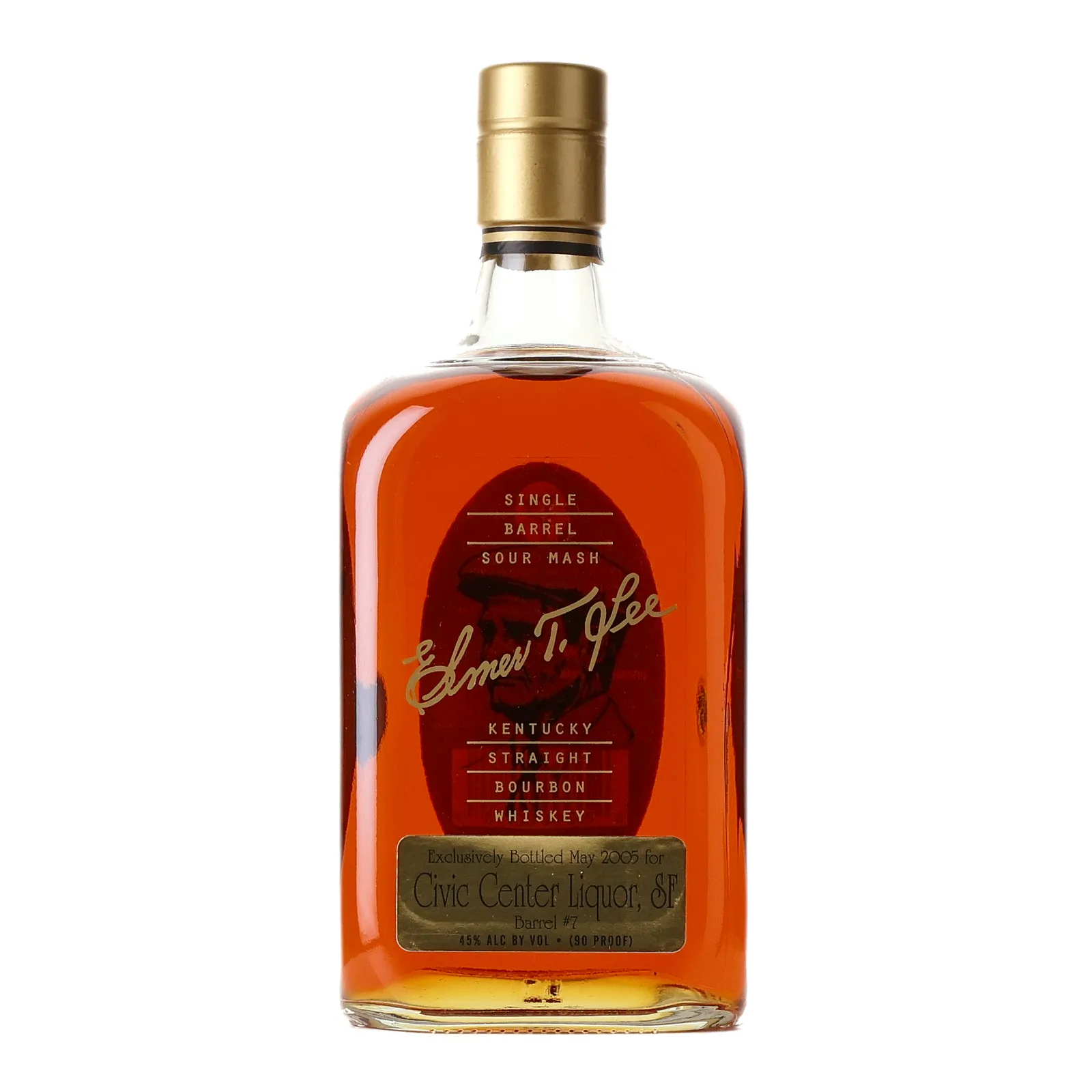 Elmer T. Lee Single Barrel Civic Center Liquor Private Barrel Selection, Cask #7, 2005, 45% whisky bottle