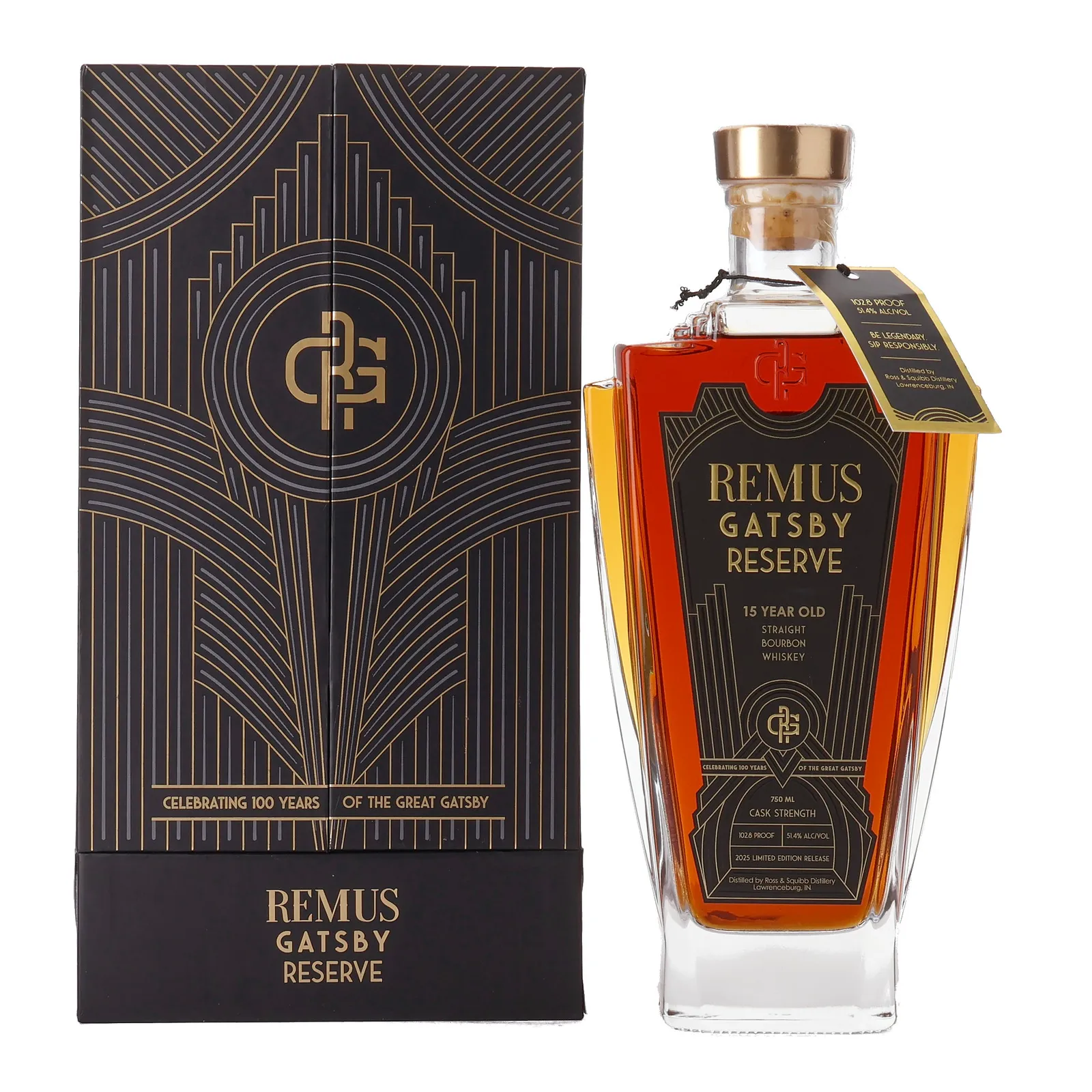 Remus 15 Year 'Gatsby Reserve' Cask Strength Bourbon (2025), New Charred Oak Cask, 2025, 51.4% whisky bottle