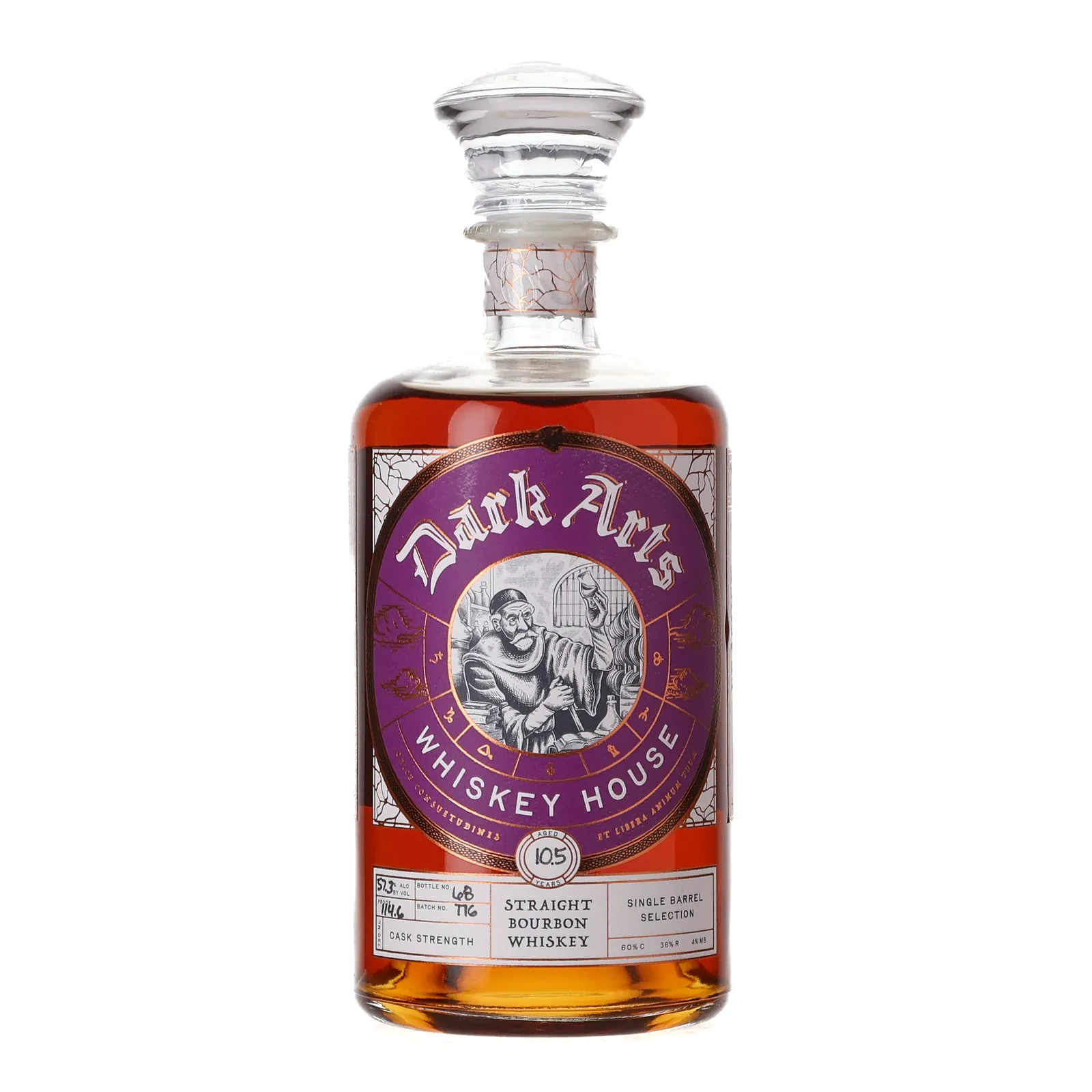 Dark Arts Cask Strength Bourbon 'Peacock Cartel' 10 Year Old, Batch No. T16, Dark Arts Whiskey House, 57.3% whisky bottle