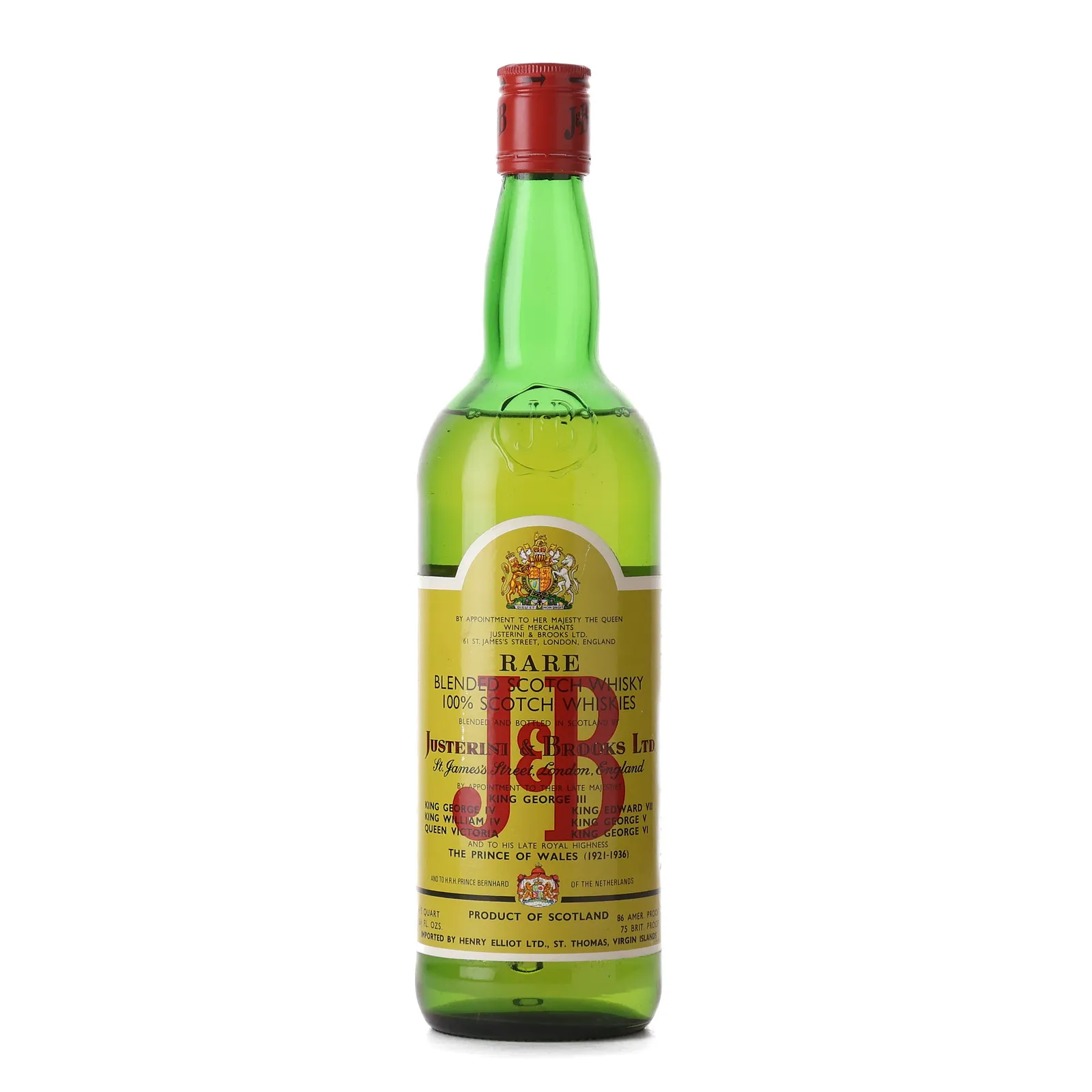 J&B Rare Blended Scotch, 757 ml, 43% whisky bottle