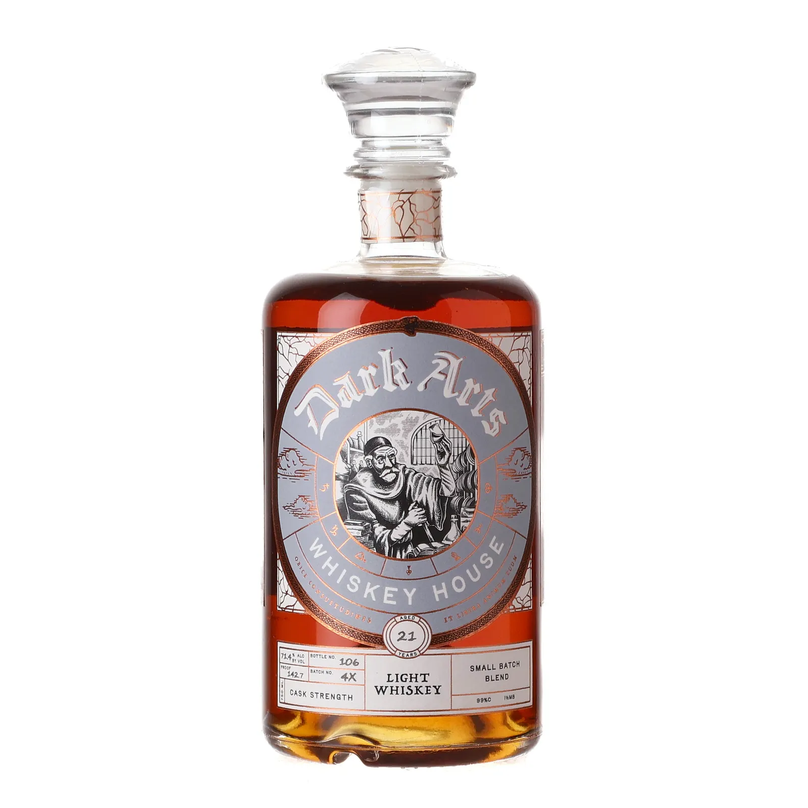Dark Arts Supernova Cask Strength Light Whiskey 21 Year Old, Bourbon Cask, Batch No. 4X, 2004, Dark Arts Whiskey House, 71.35% whisky bottle