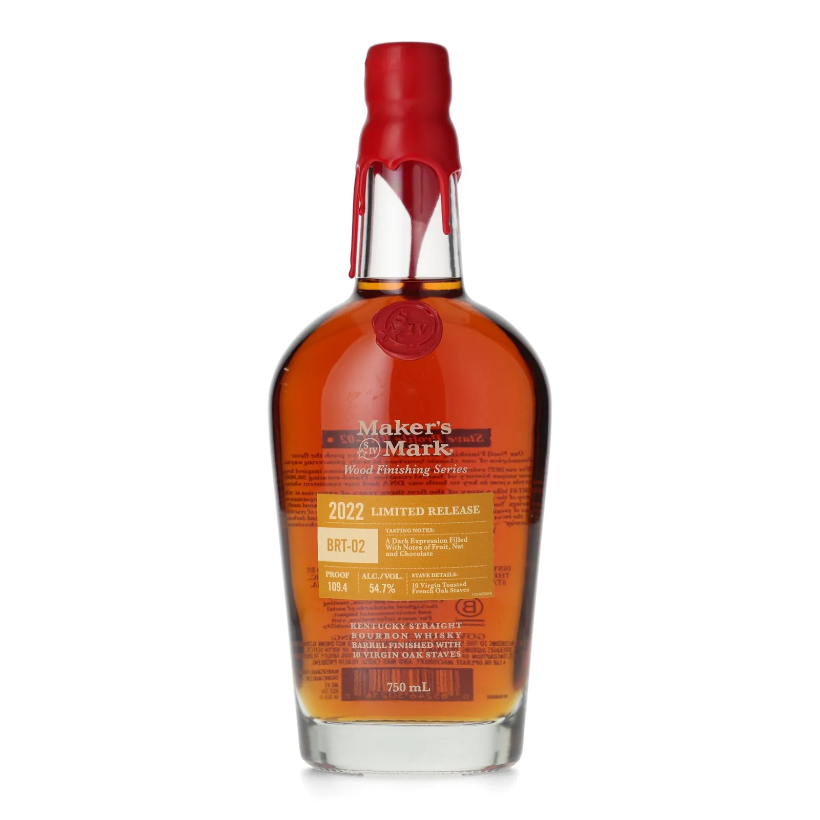 Maker's Mark Wood Finishing Series BRT-02, Virgin Toasted French Oak Cask, 2022, 54.7% whisky bottle