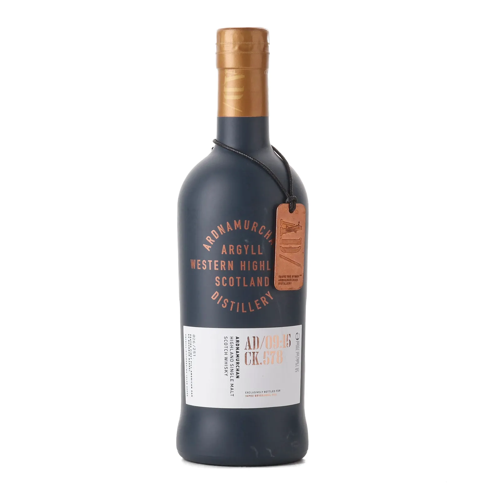 Ardnamurchan Scotch 'Impex' Private Barrel Selection, American Oak Cask, Cask #578, Impex Beverages, 58.1% whisky bottle