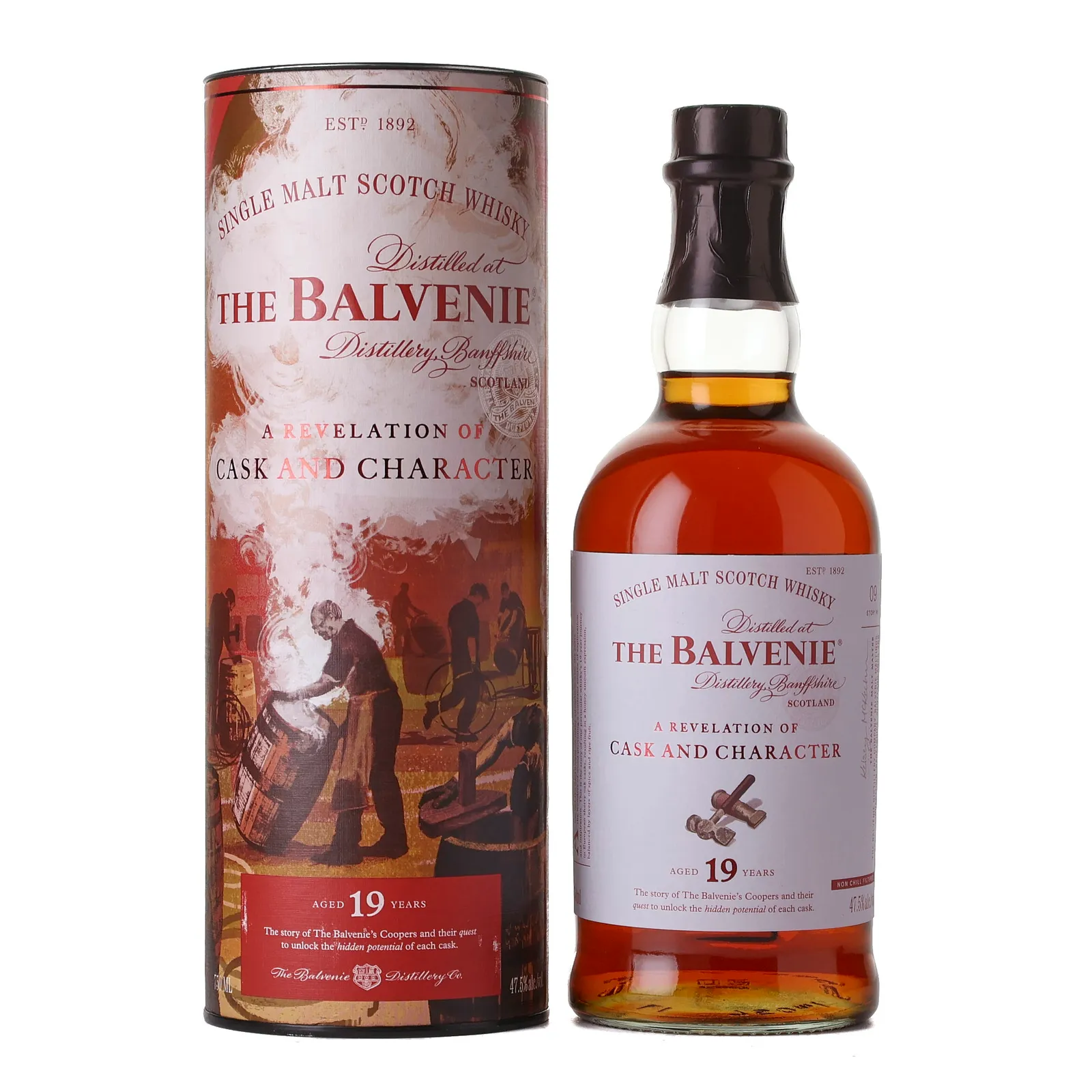 Balvenie A Revelation of Cask & Character 19 Year Old, Rum Cask, 47.5% whisky bottle