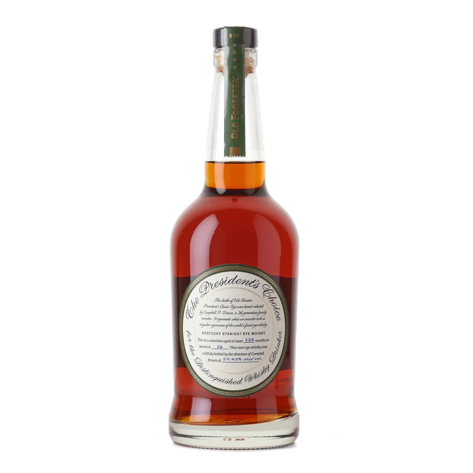 Old Forester President's Choice Rye 10 Year Old, Cask #56, 59.45% whisky bottle