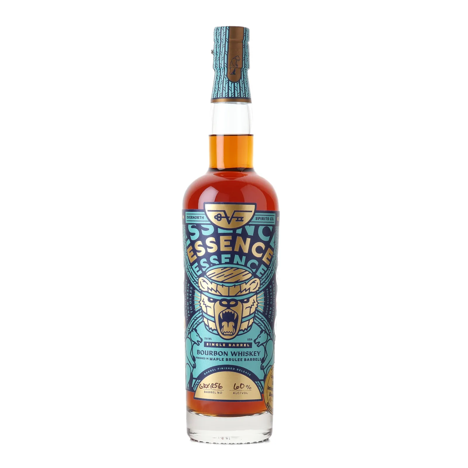 EverNorth Spirits Essence Bourbon Rishi's International Beverage Selection 8 Year Old, Maple Brulee Cask, Cask #GRX256, 60% whisky bottle