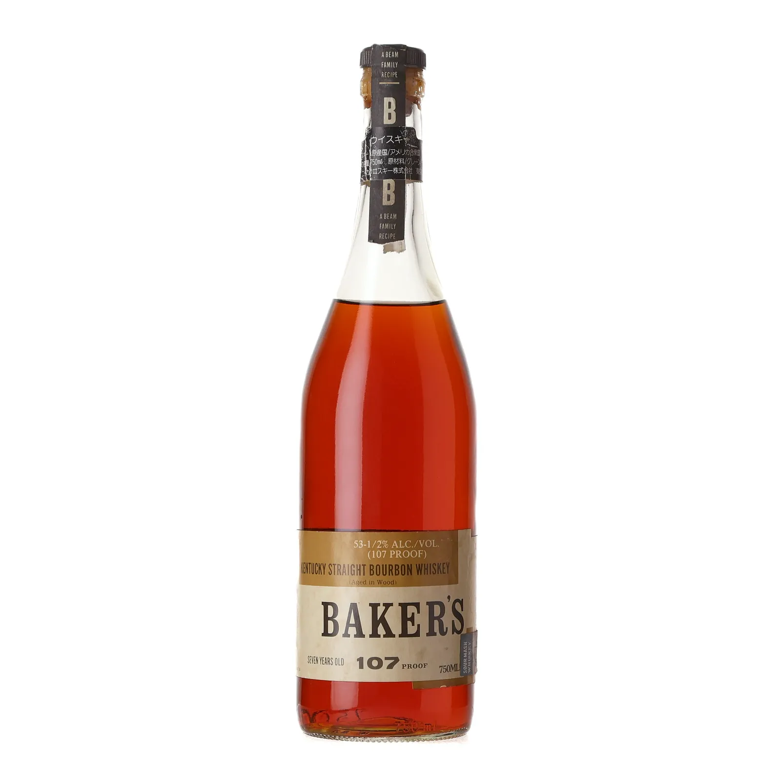 Baker's 7 Year Old 107 Proof Bourbon Batch No. B-85-001 75cl / 53.5%, New Charred Oak Cask, 53.5% whisky bottle