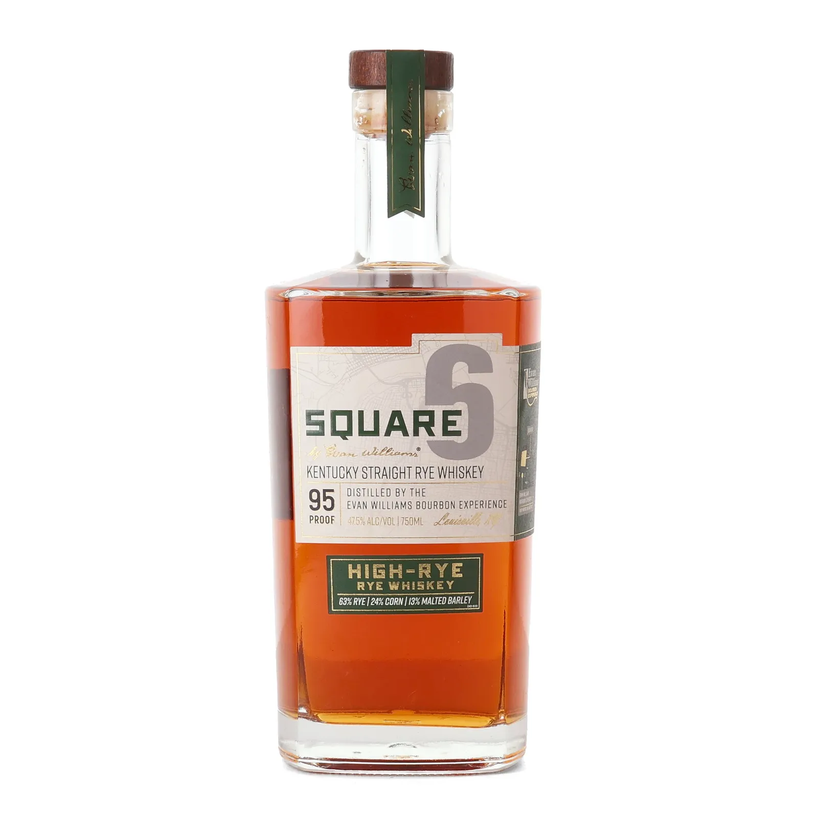 Evan Williams Square 6 High-Rye Bourbon, 2021, 47.5% whisky bottle