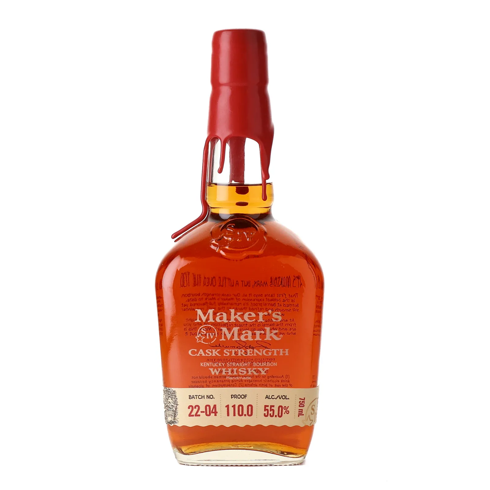 Maker's Mark Cask Strength 7 Year Old, Batch No. 22-04, 55% whisky bottle
