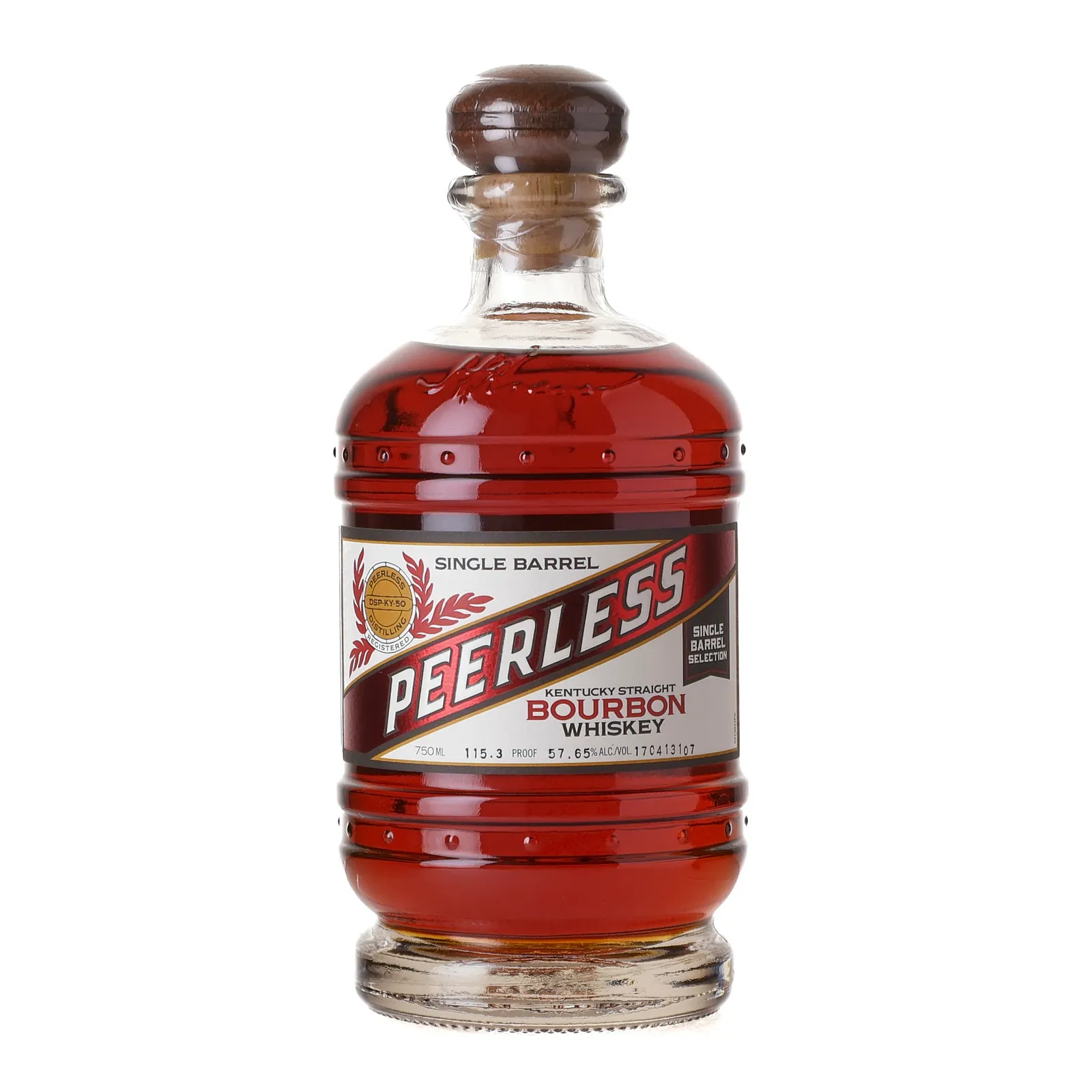Peerless Single Barrel Bourbon Whiskey Tangoes & Bourbon Society Ozarks, Cask #170413107, 57.65% whisky bottle