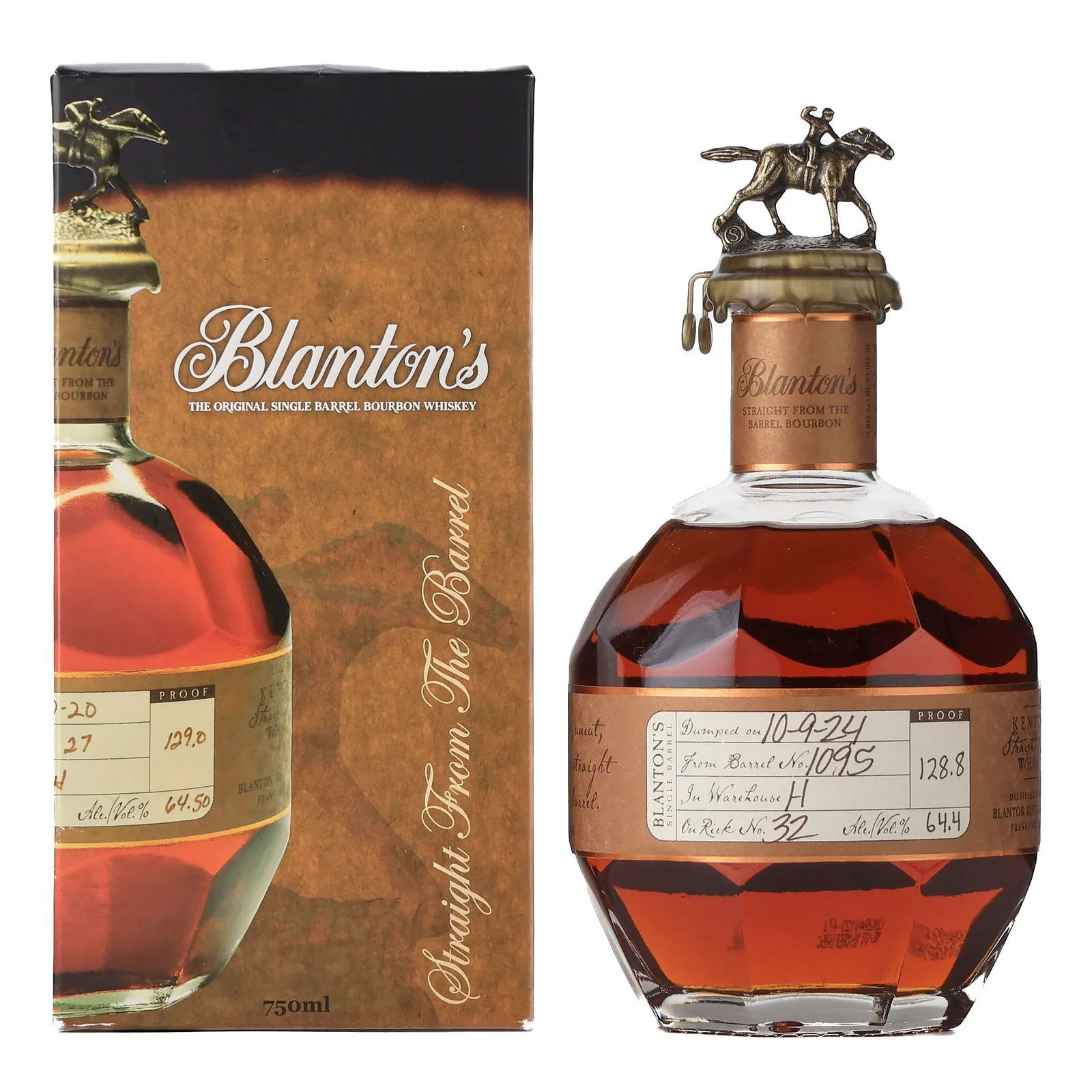 Blanton's Straight From The Barrel, Cask #1095, 2024, 64.4% whisky bottle